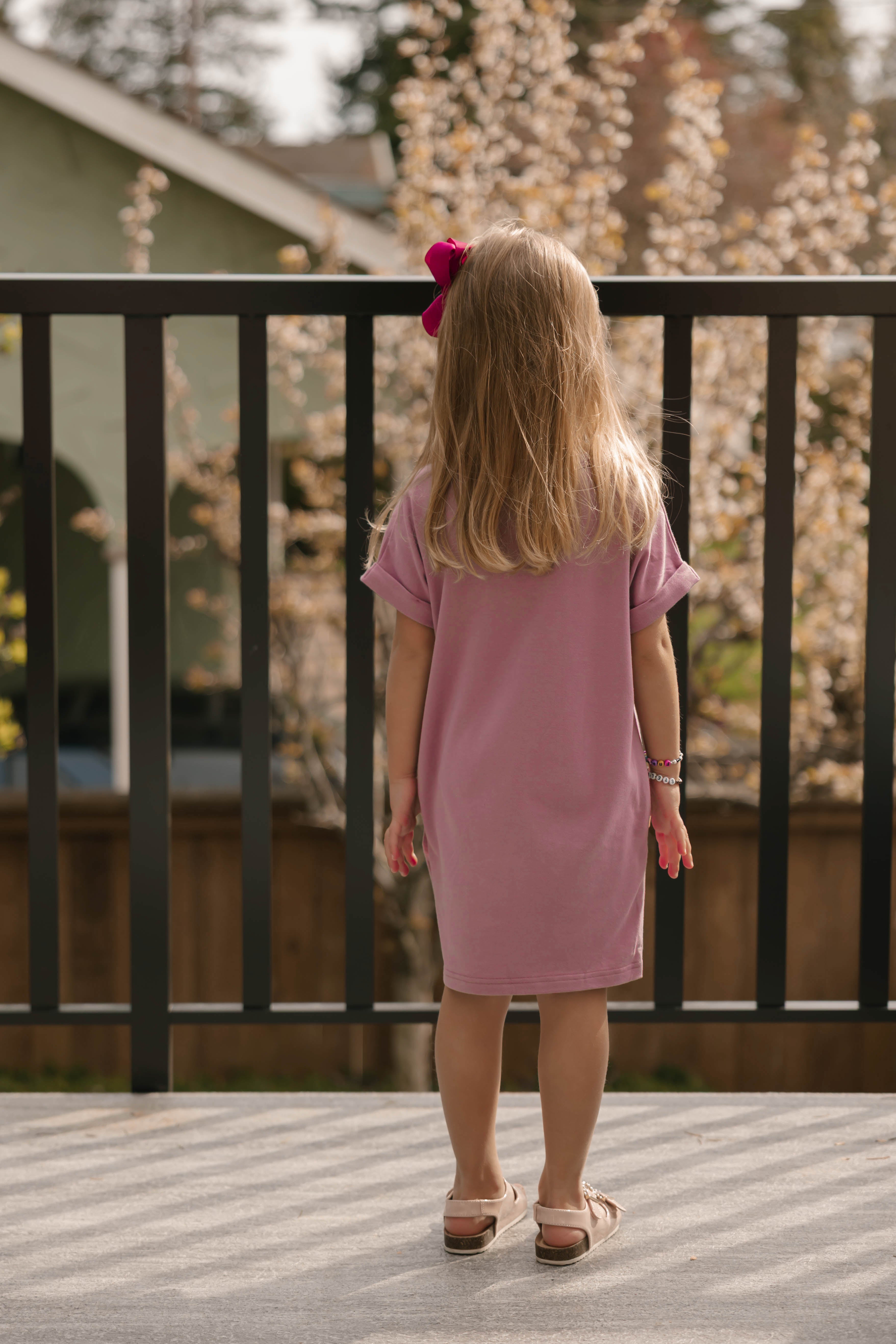 Kids Fresh Shift Mini Dress in Ginger Mauve