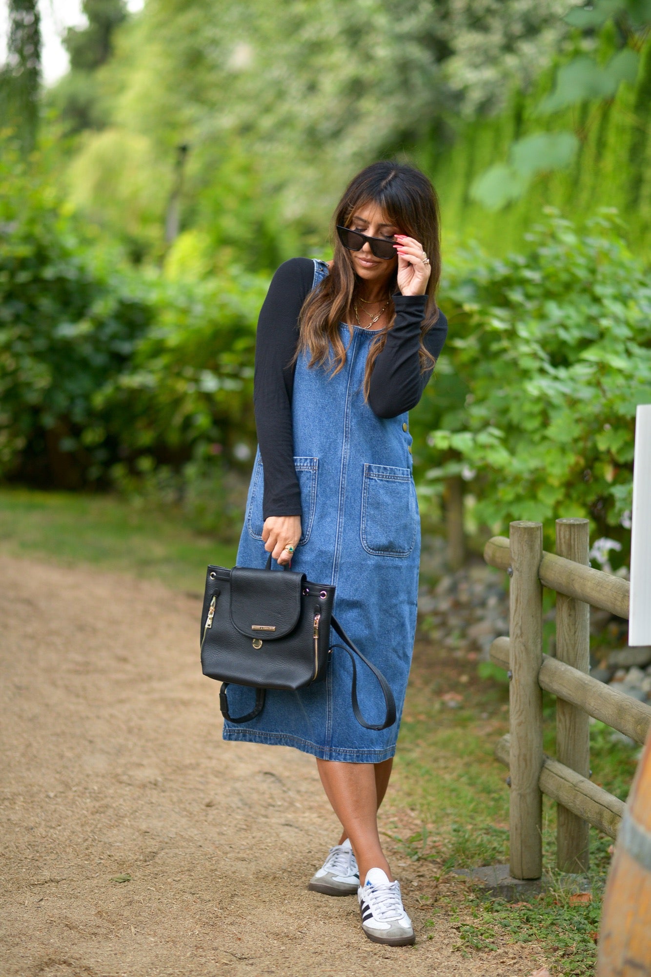 Leah Denim Overall Dress in Medium Blue – Smash + Tess