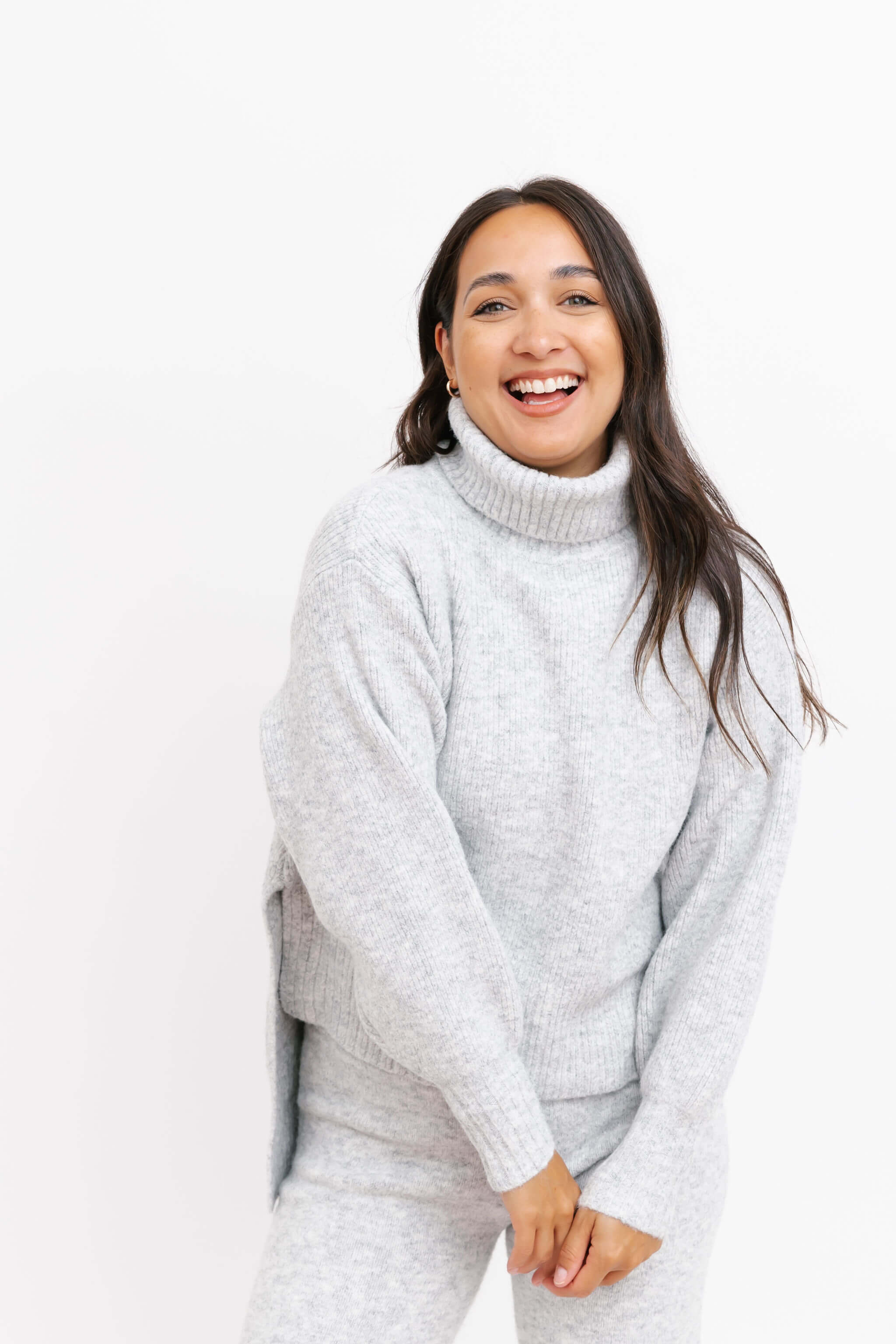 Heather grey shop turtleneck sweater