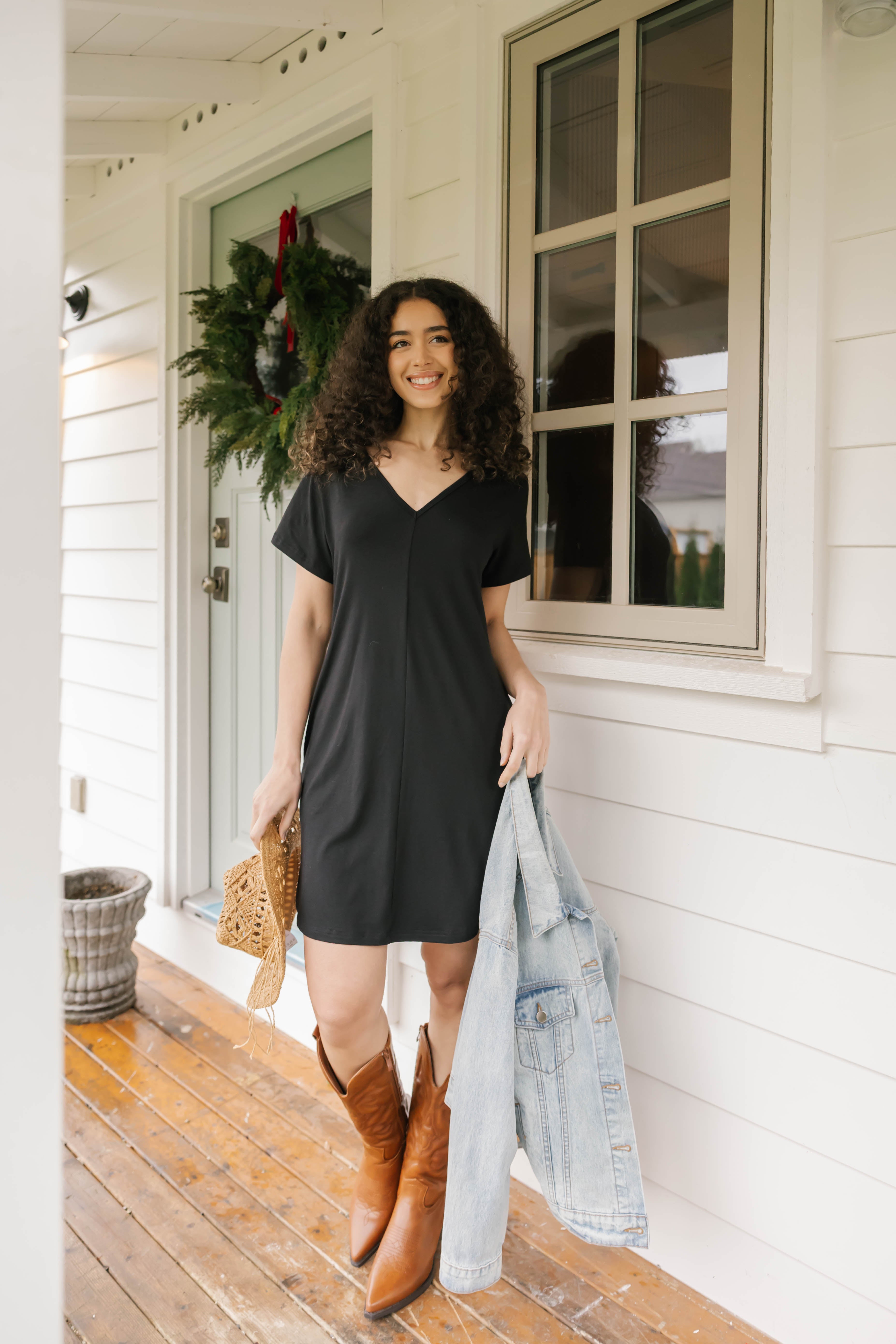 Sunday Shorty Dress in Midnight Black – Smash + Tess