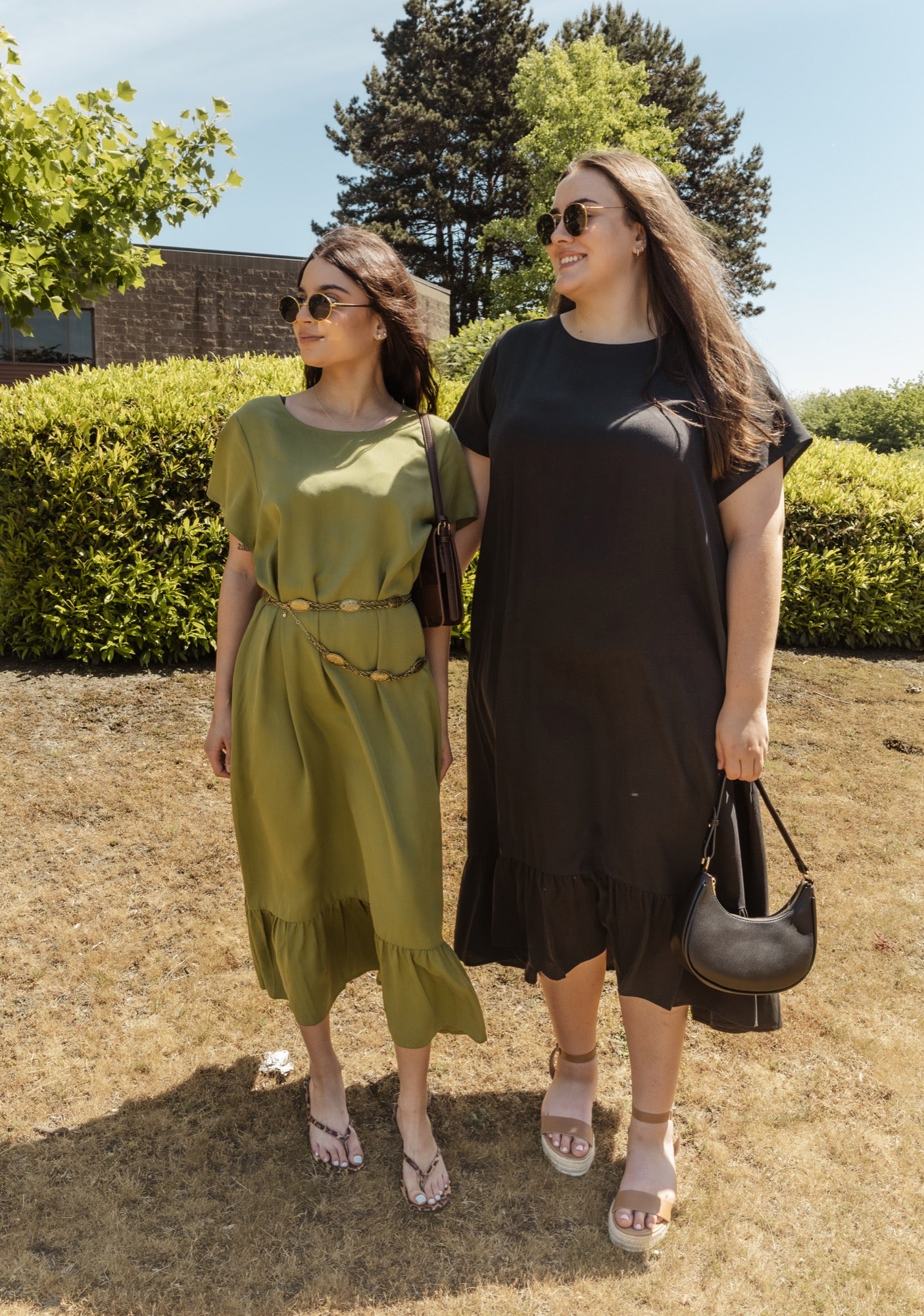 Olivia Midi Dress in Olive Green