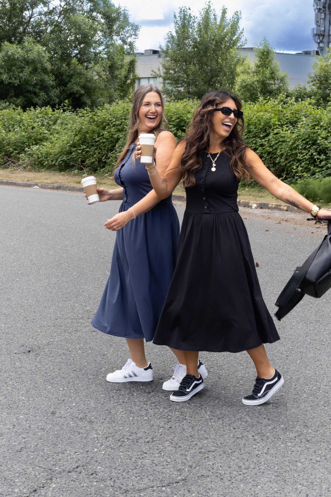Finley Midi Dress in Midnight Black