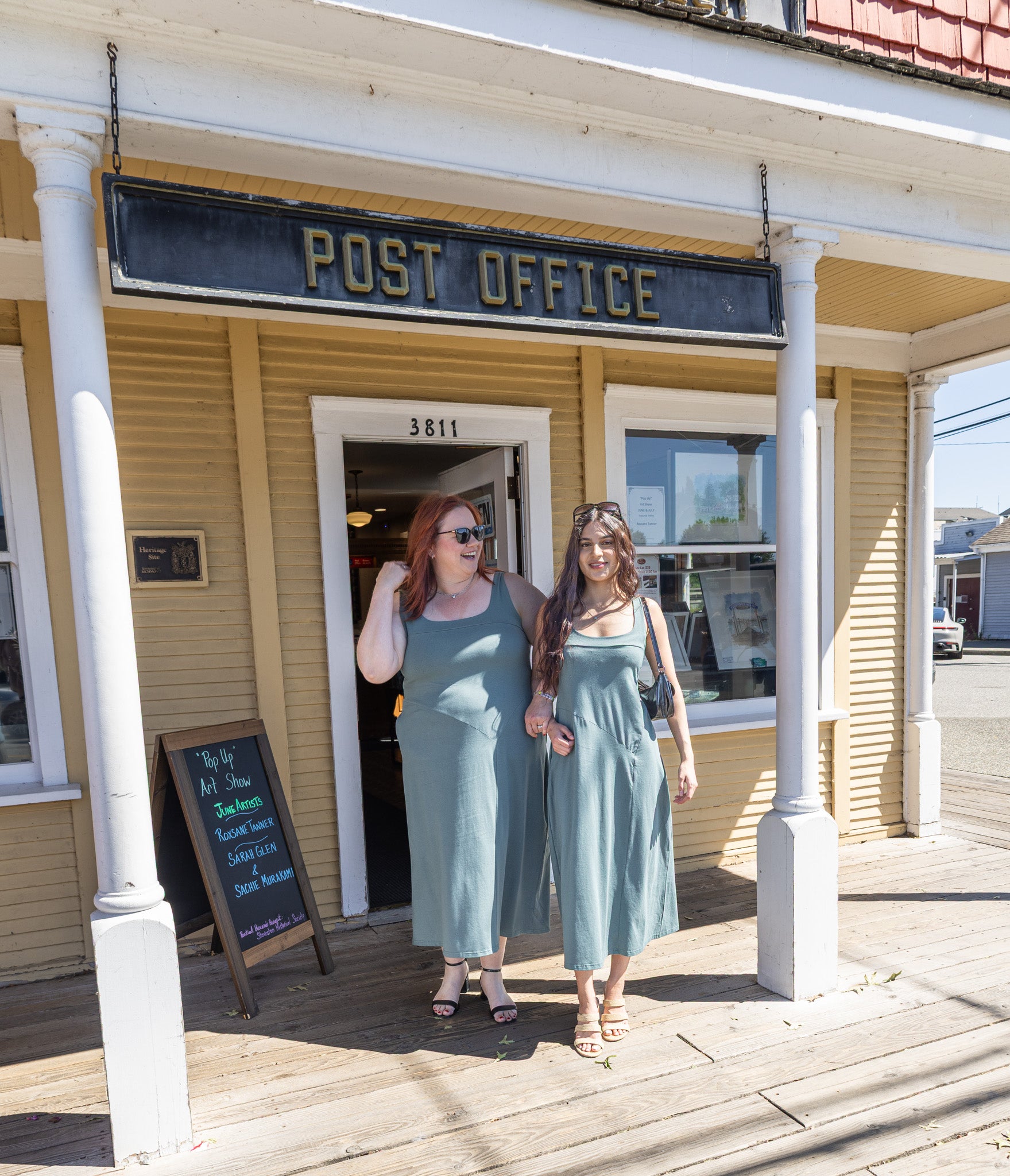Jenna Midi Dress in Smoky Green