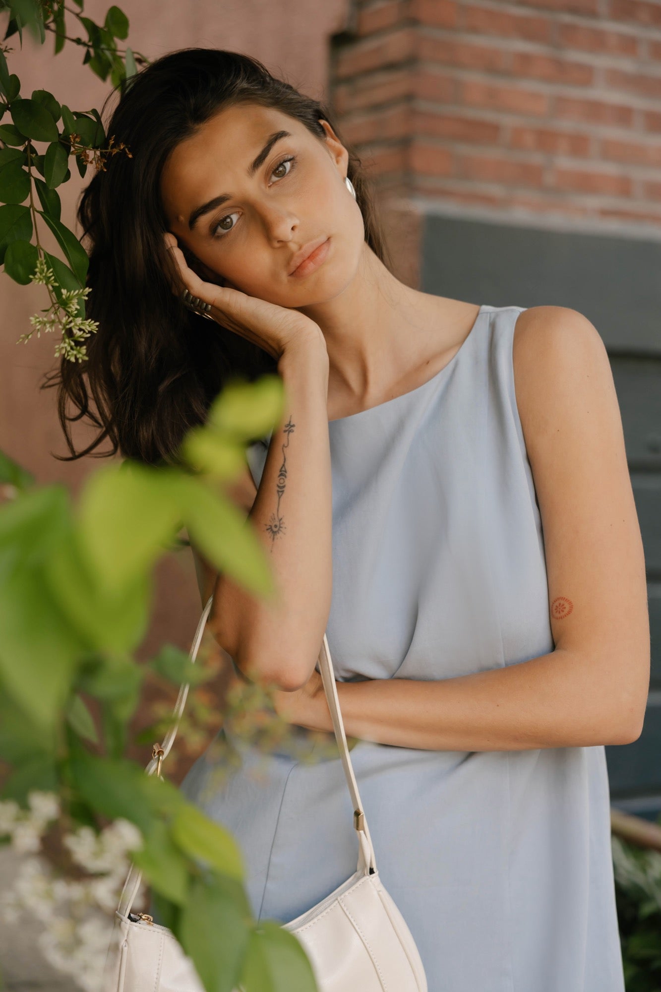 Aaliyah Mini Dress in Dusty Blue