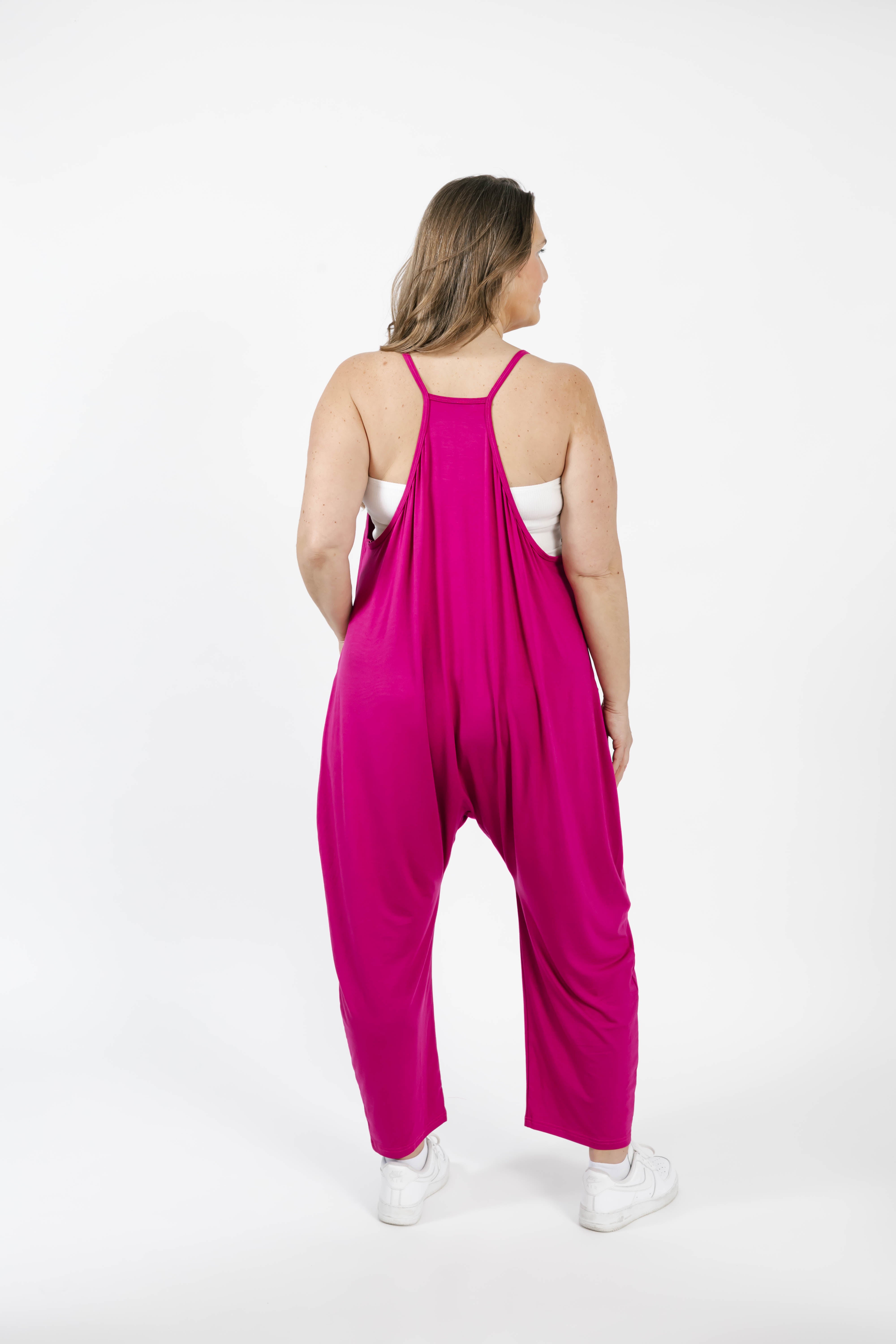 Abigael Romper in Berry Pink
