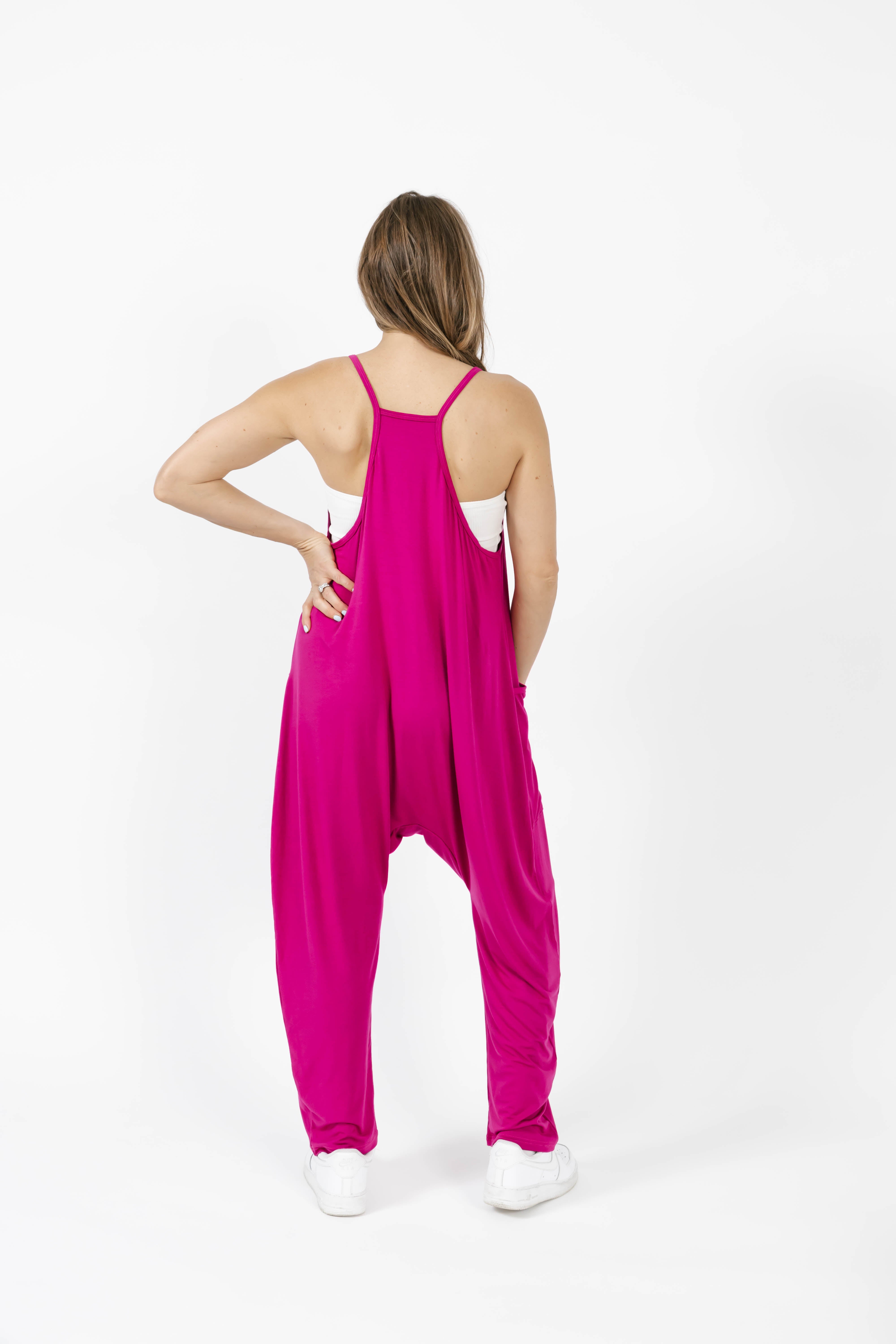 Abigael Romper in Berry Pink