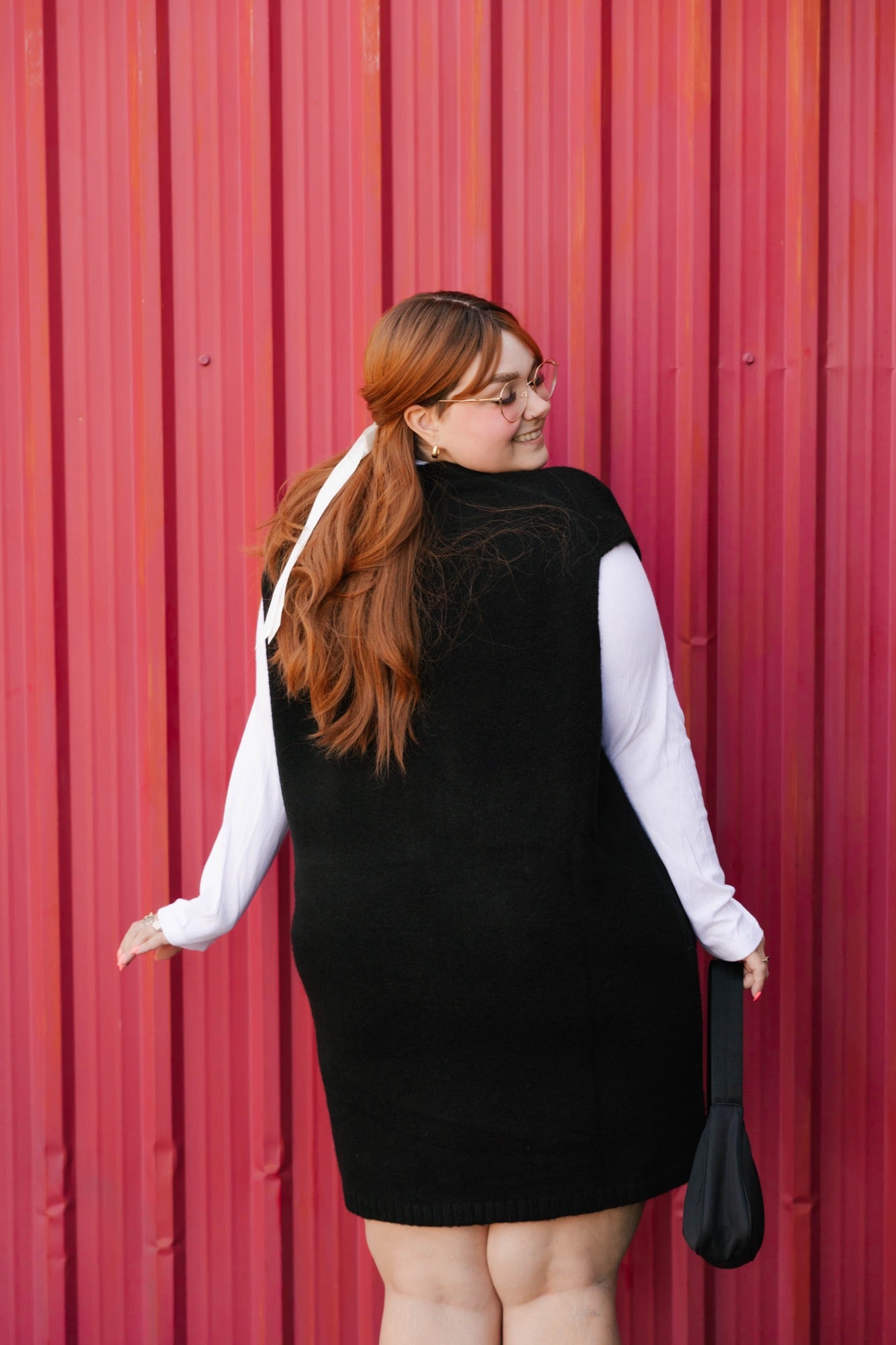 Adeline Sleeveless Cardigan in Midnight Black