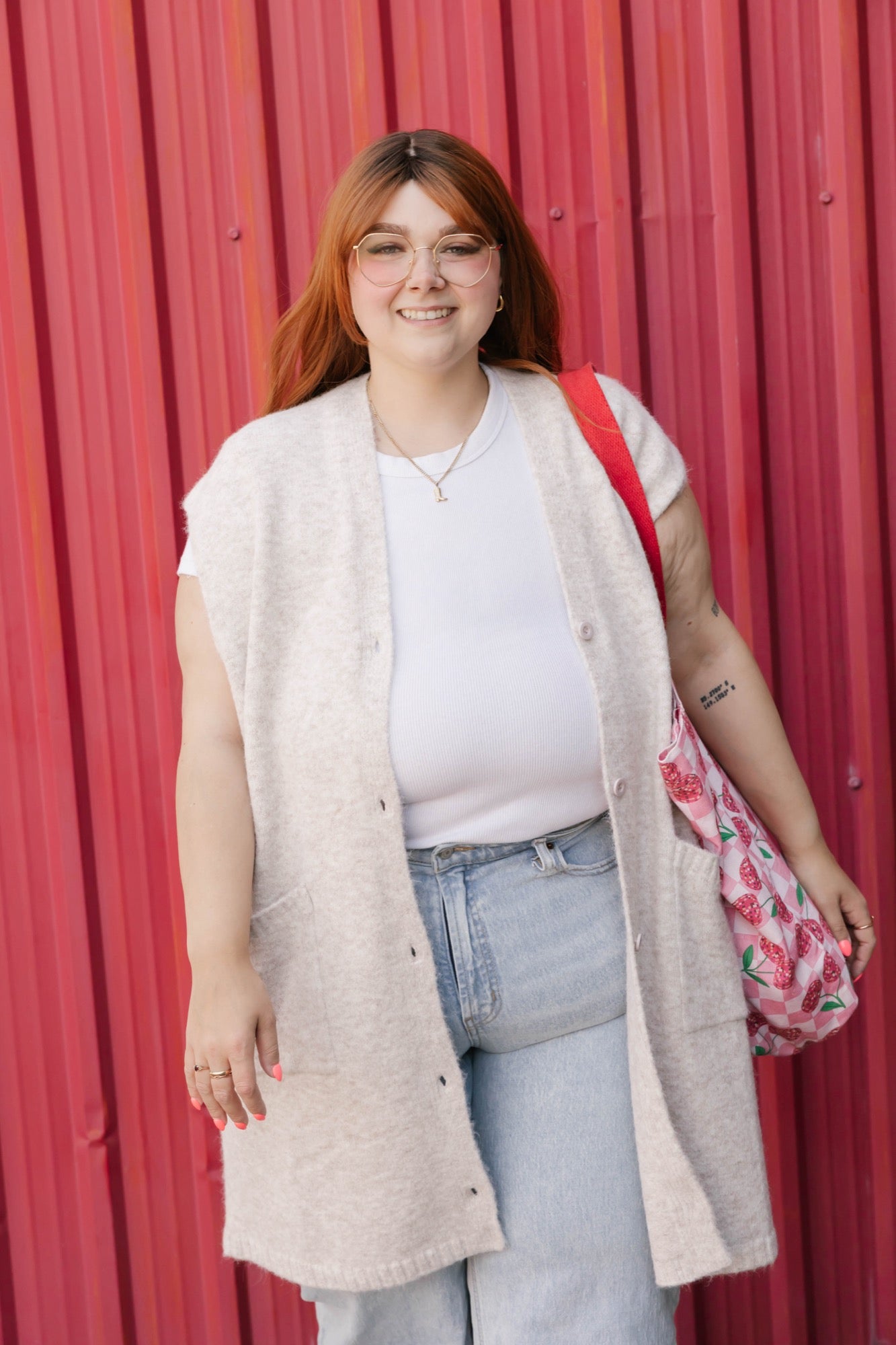 Adeline Sleeveless Cardigan in Oatmeal