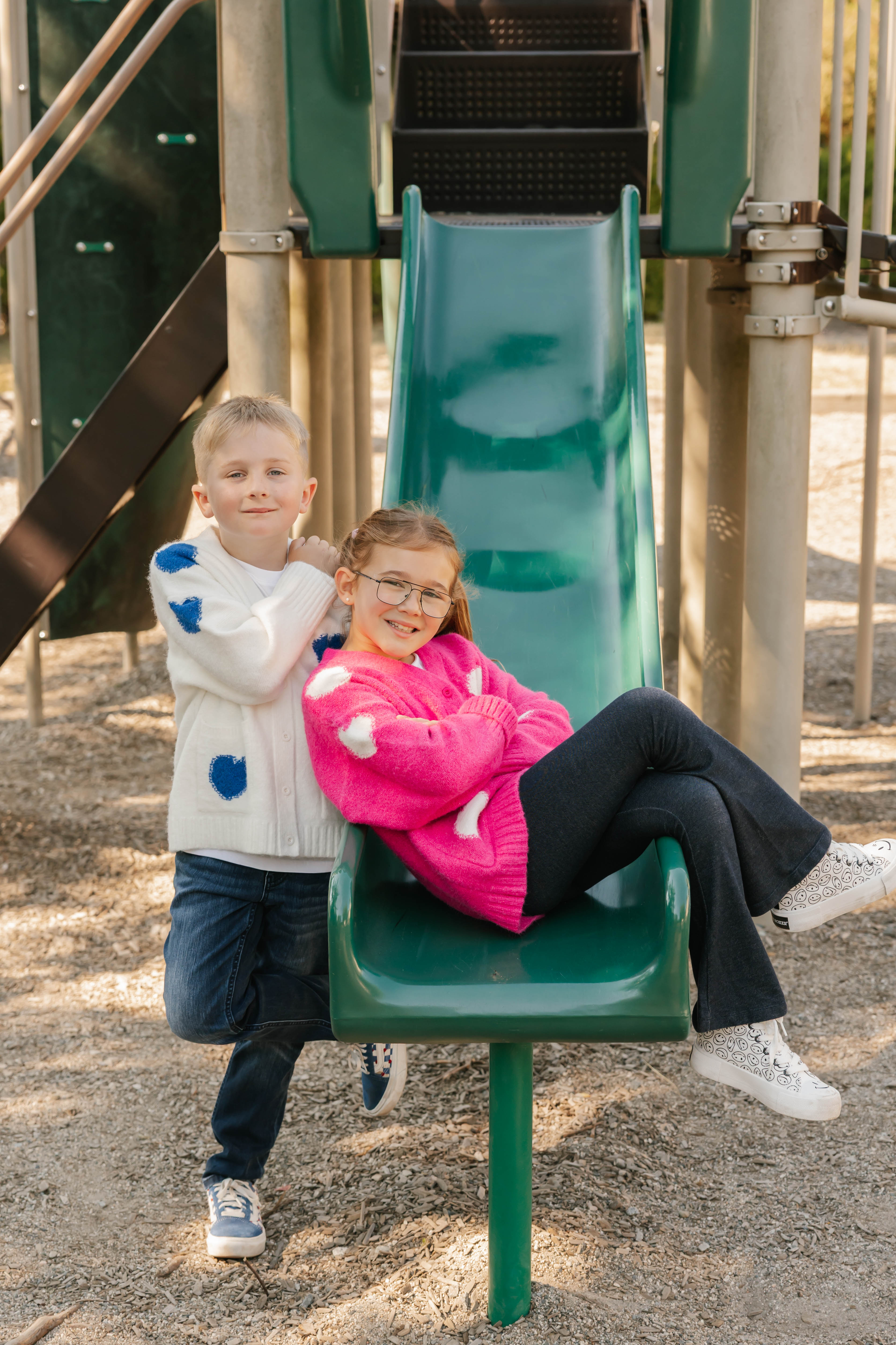 Kids Adora Cardigan in Raspberry/Cream Combo