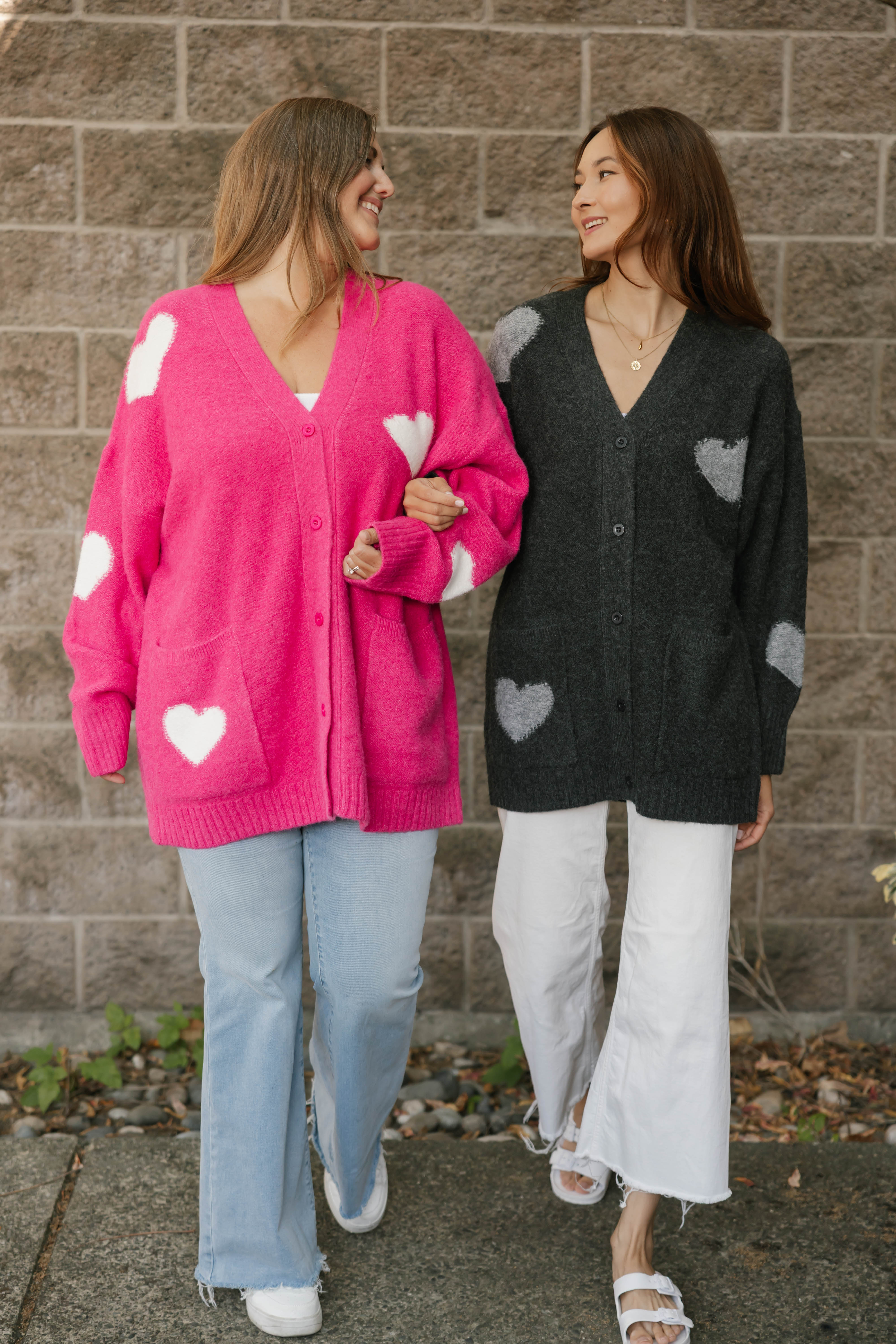 Adora Cardigan in Dark Charcoal/Grey Combo