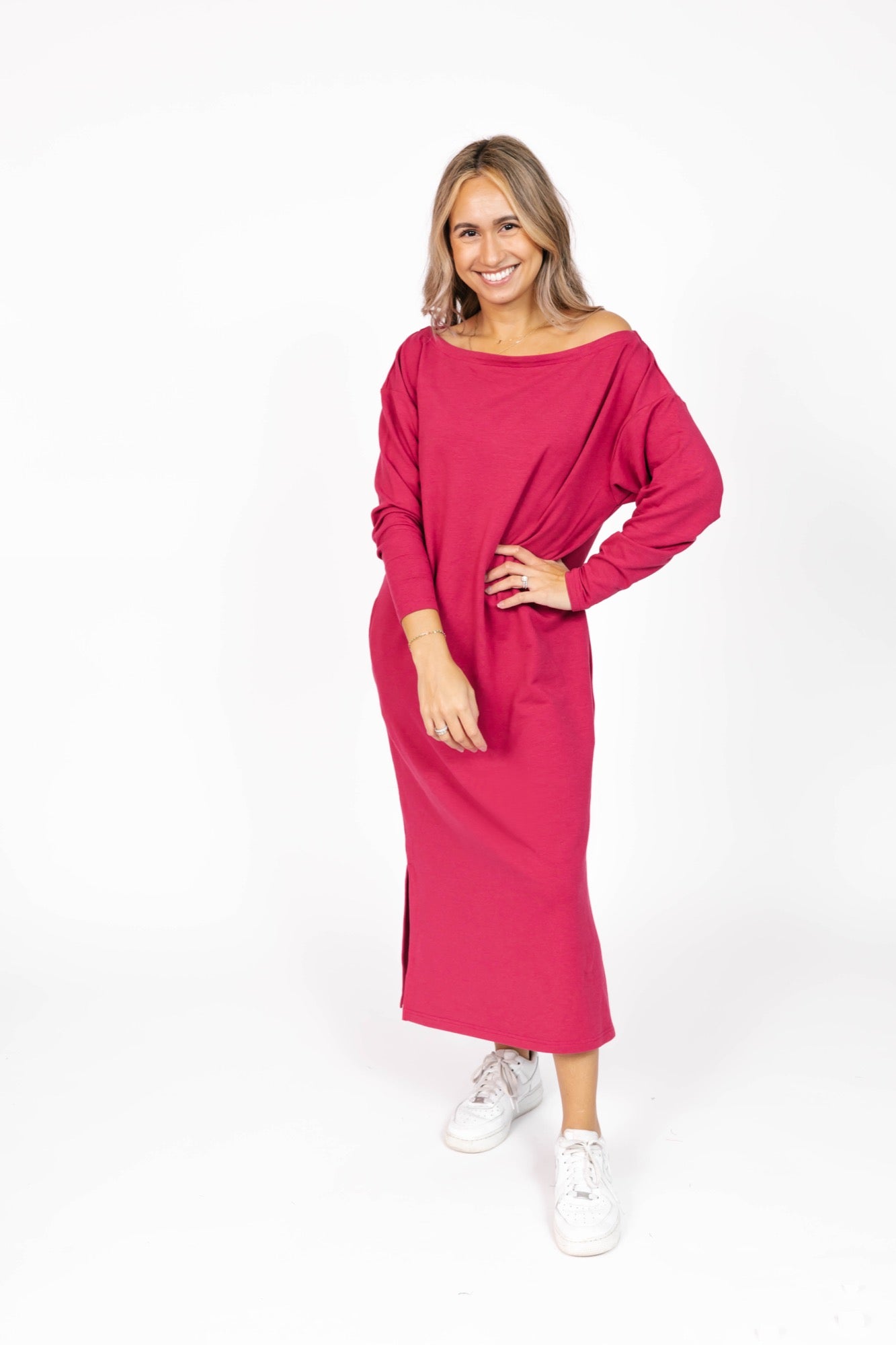 All Day Midi Dress in Berry