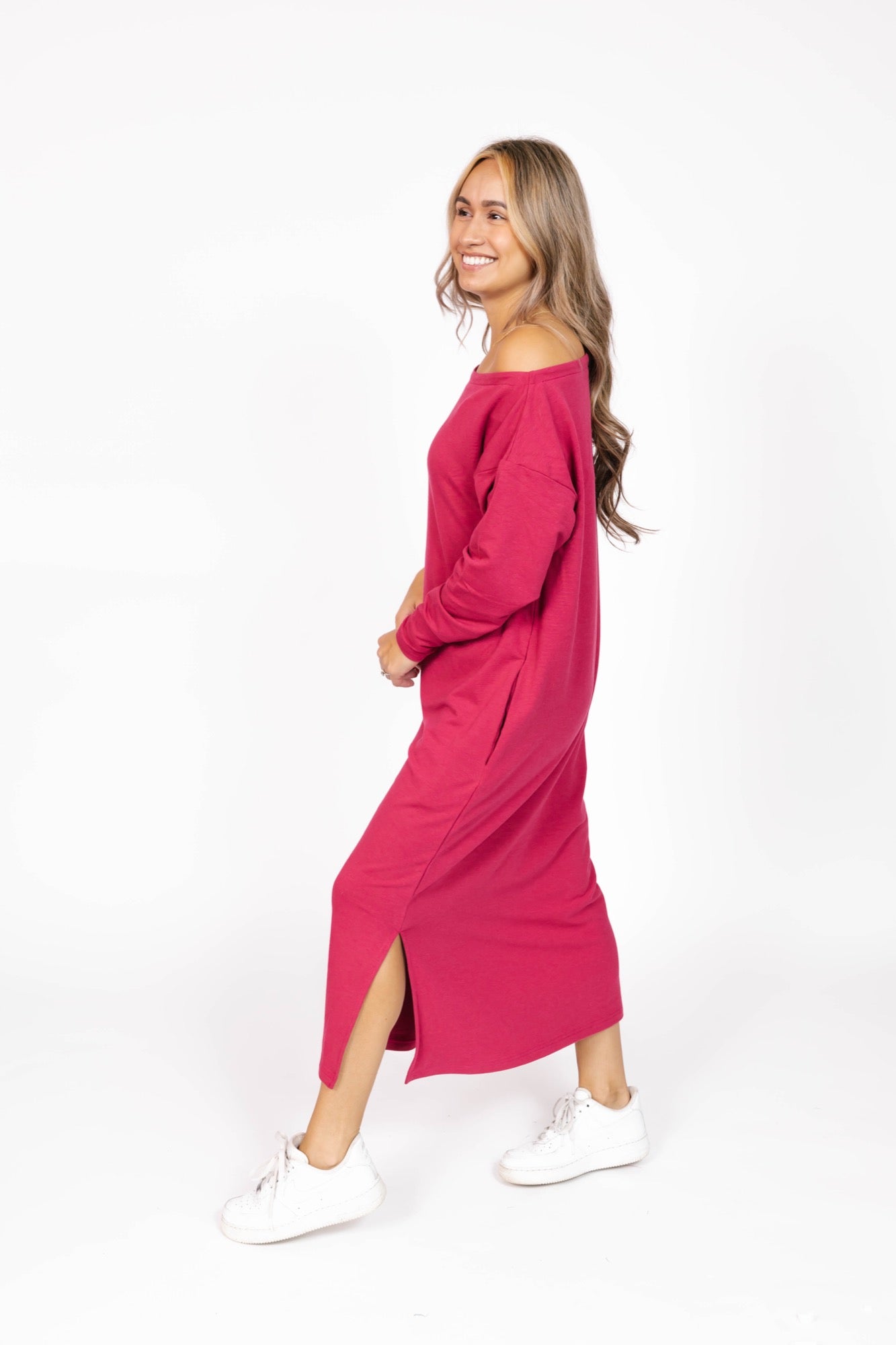 All Day Midi Dress in Berry