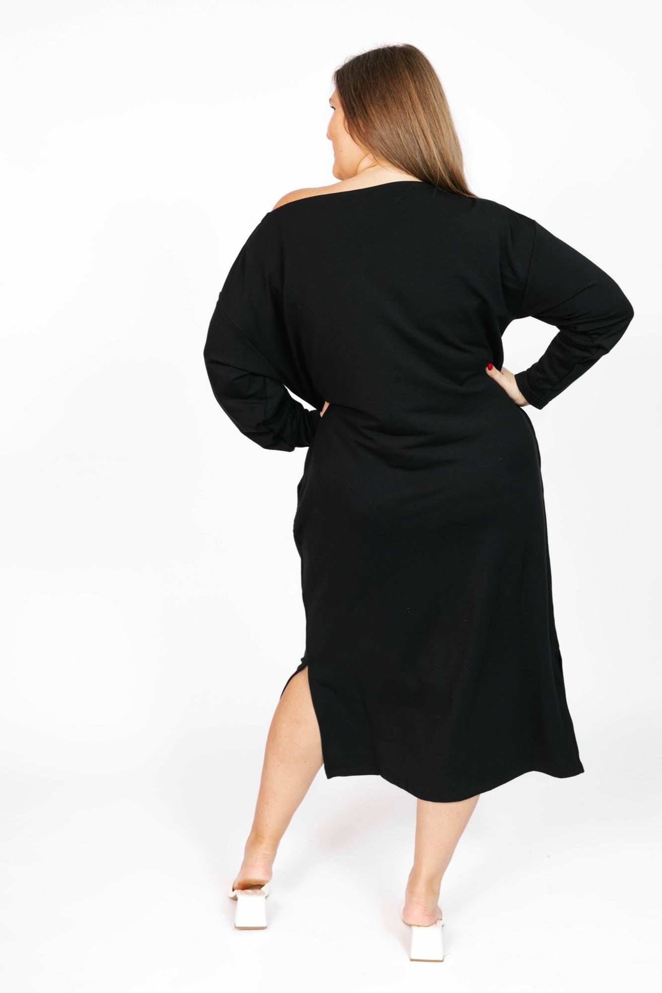 All Day Midi Dress in Midnight Black