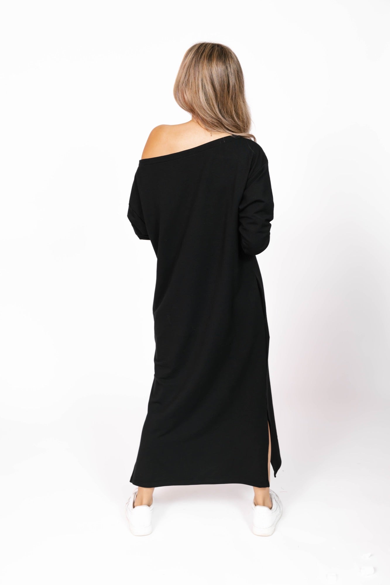 All Day Midi Dress in Midnight Black