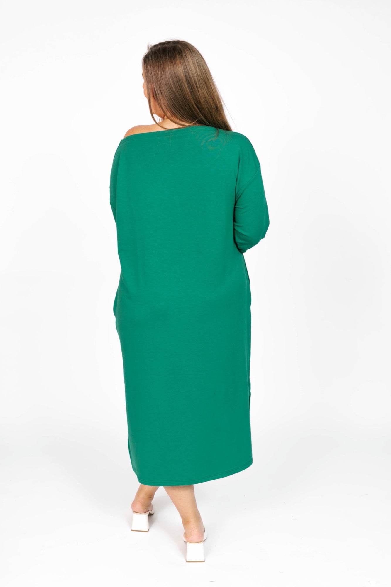 All Day Midi Dress in Holly Green