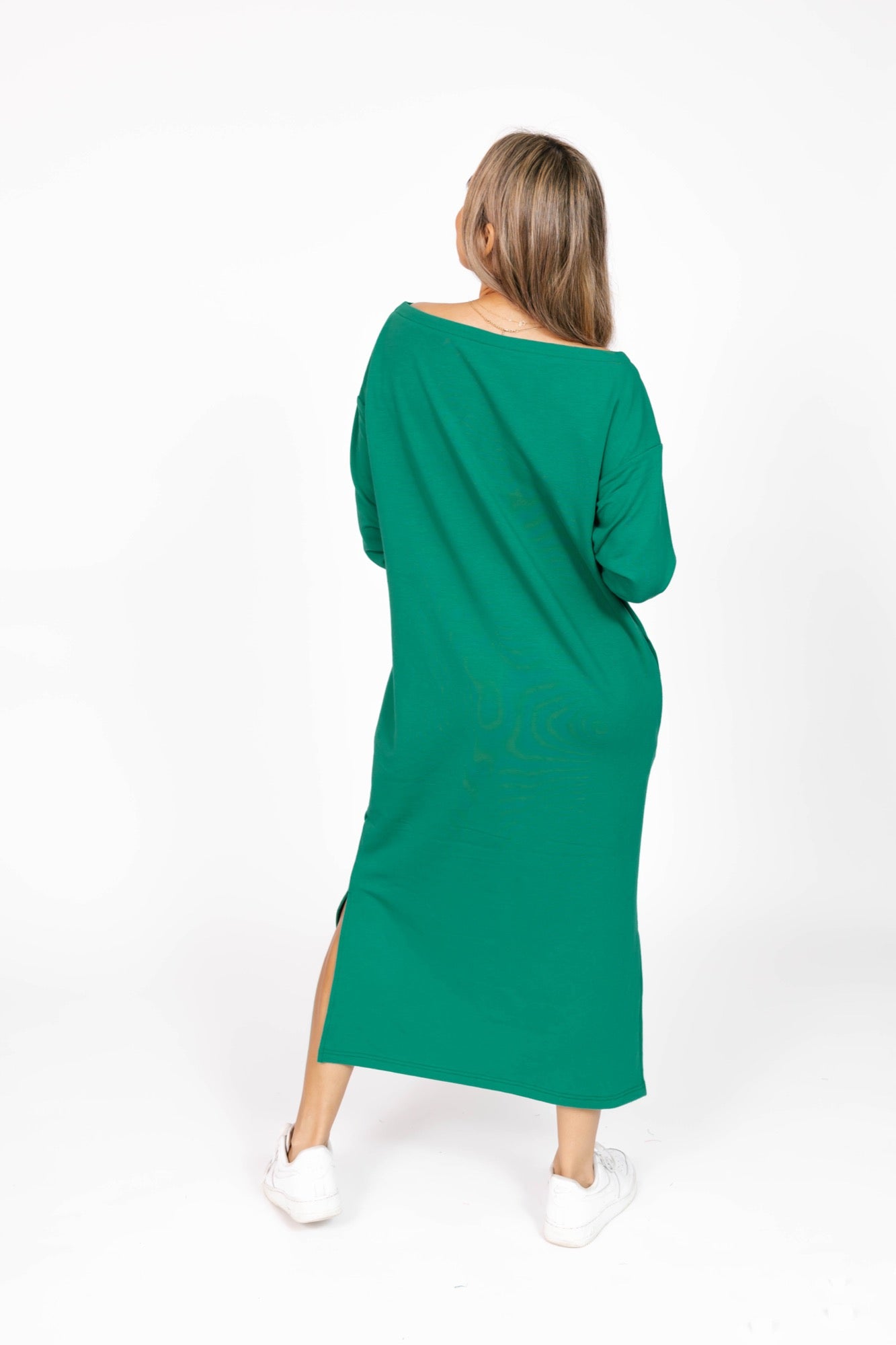 All Day Midi Dress in Holly Green