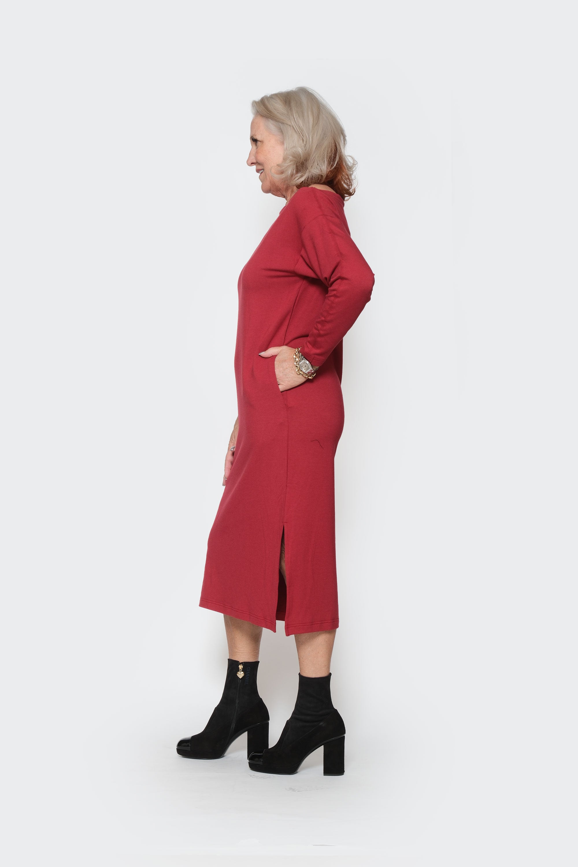 All Day Midi Dress in Scarlet Red