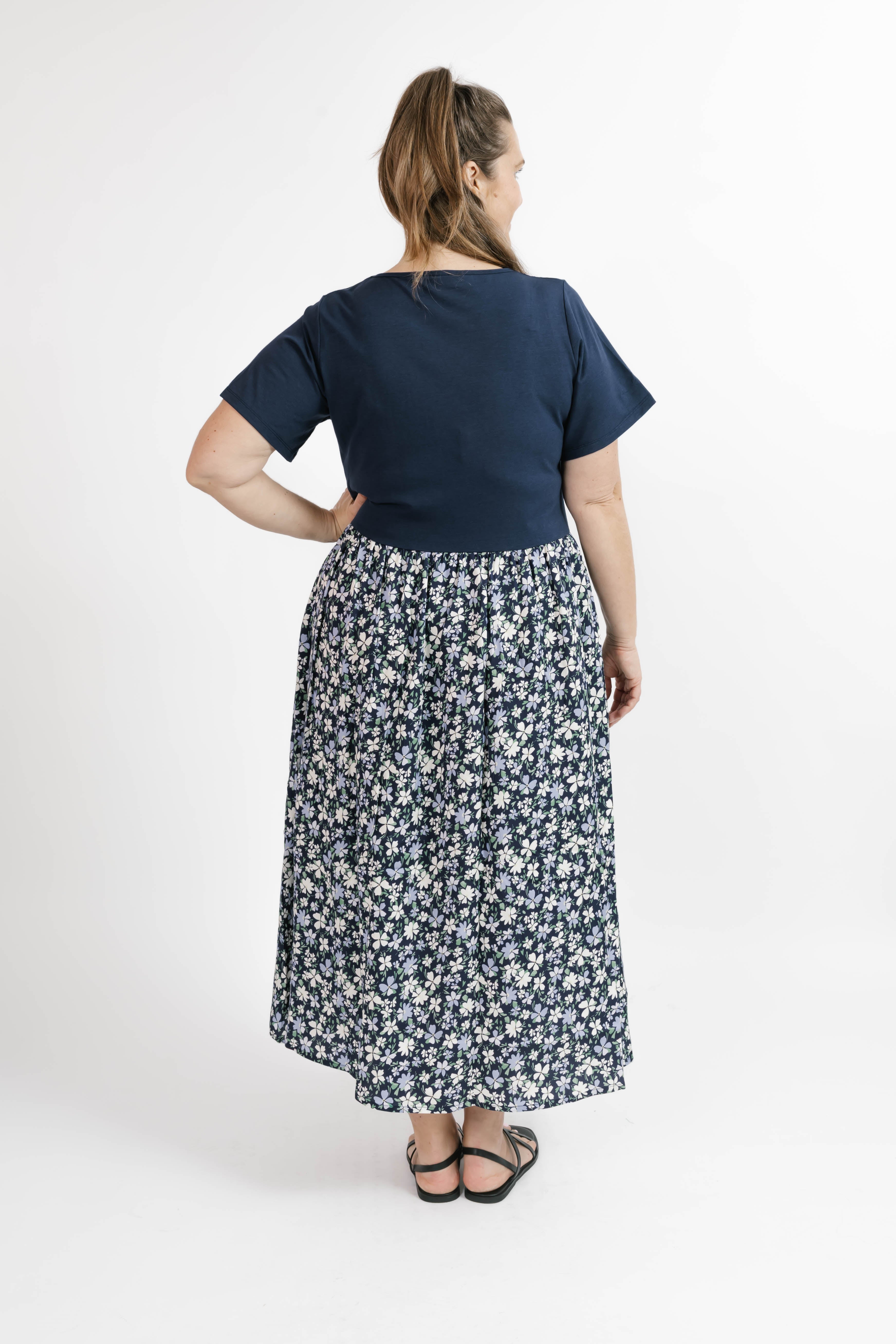 Andi Midi Dress in Navy/Floral