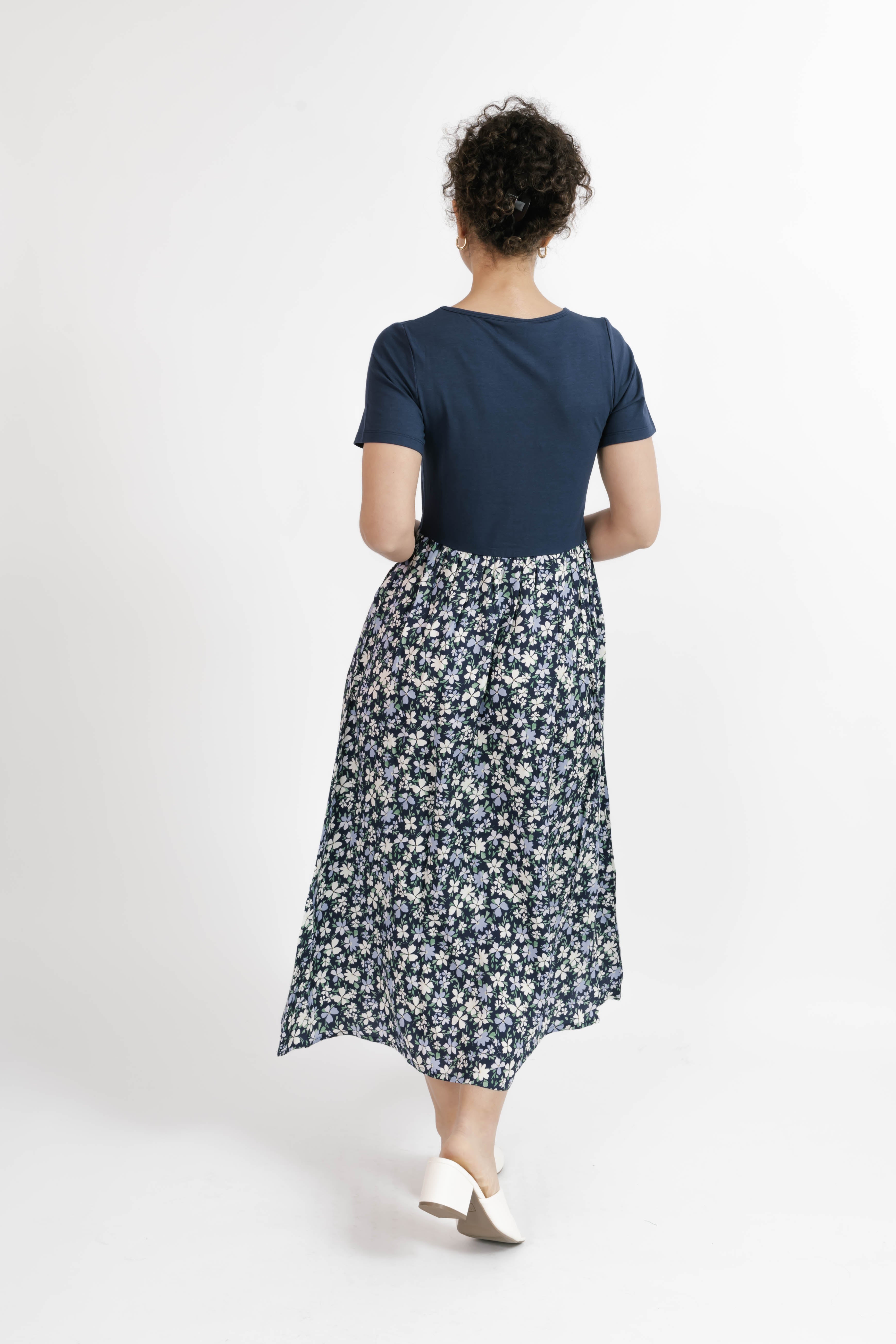 Andi Midi Dress in Navy/Floral