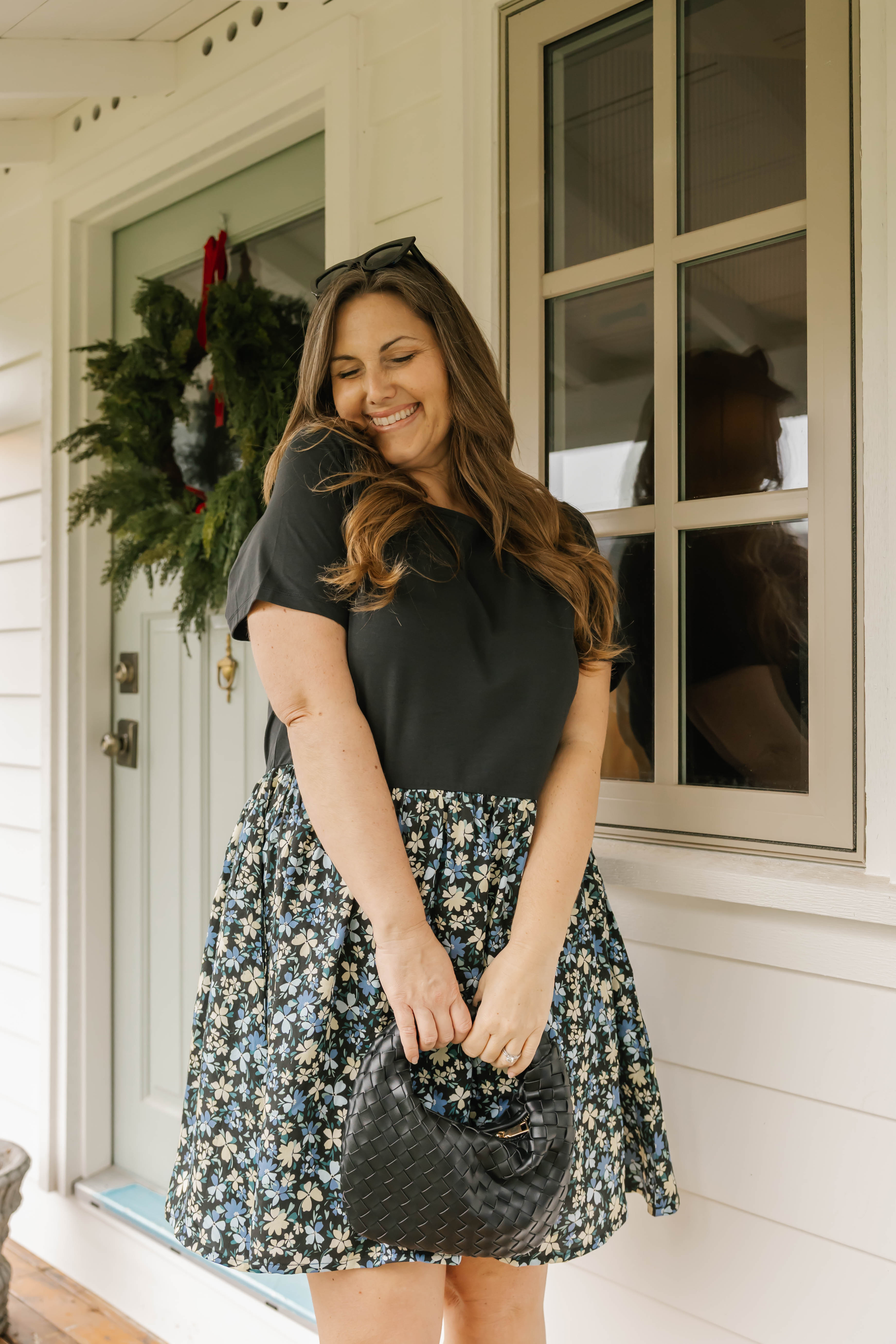 Andi Mini Dress in Black/Floral
