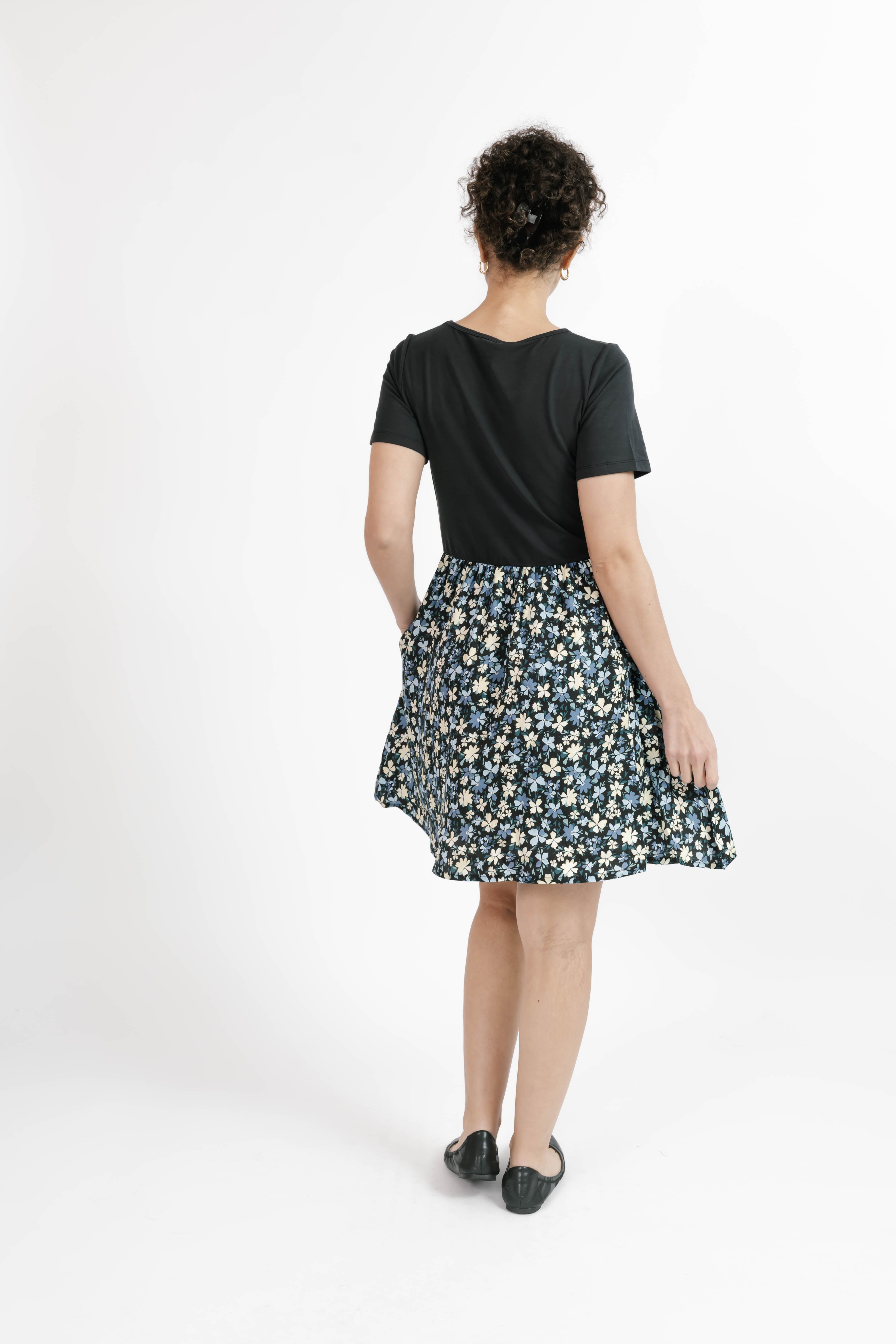 Andi Mini Dress in Black/Floral