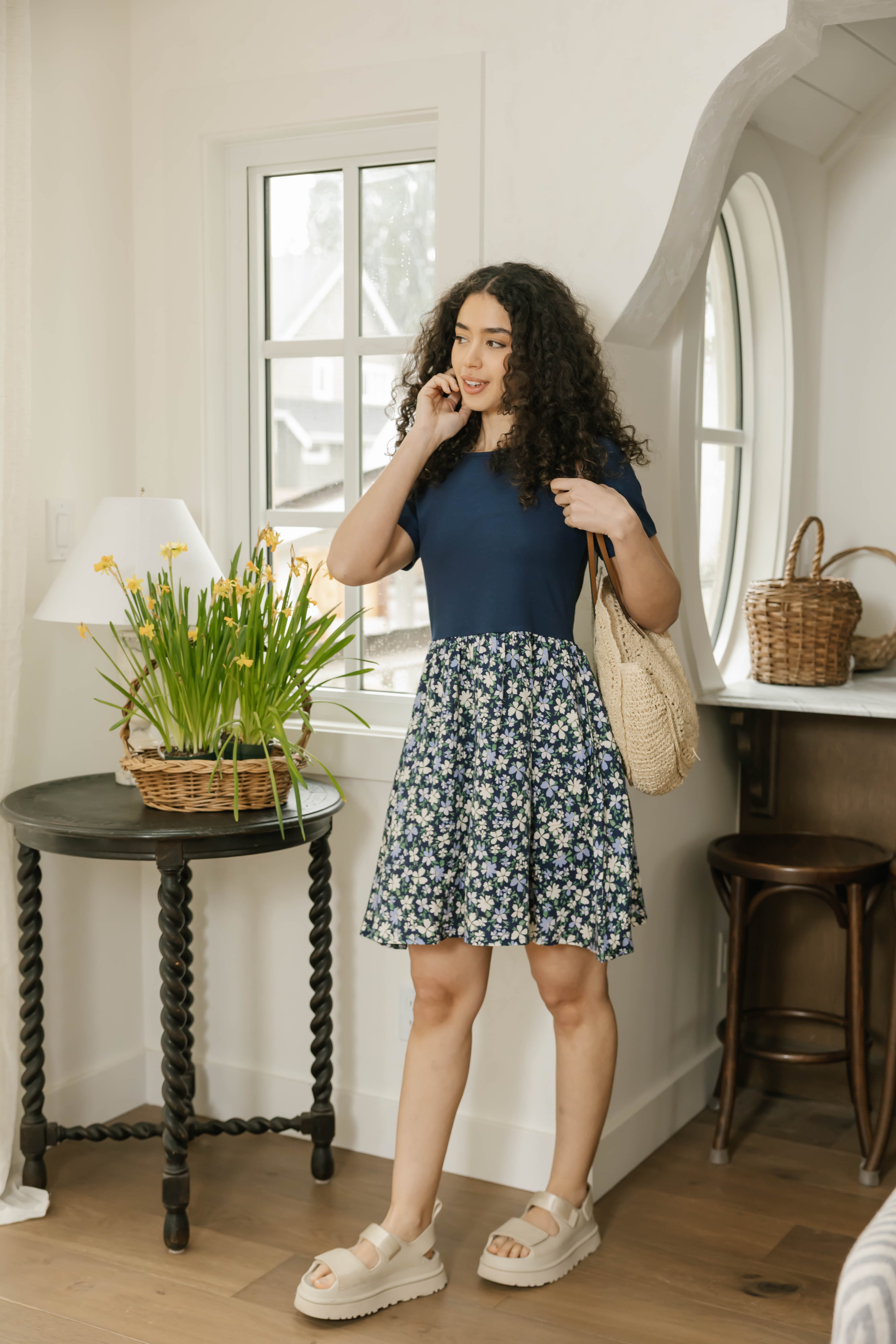 Andi Mini Dress in Navy/Floral