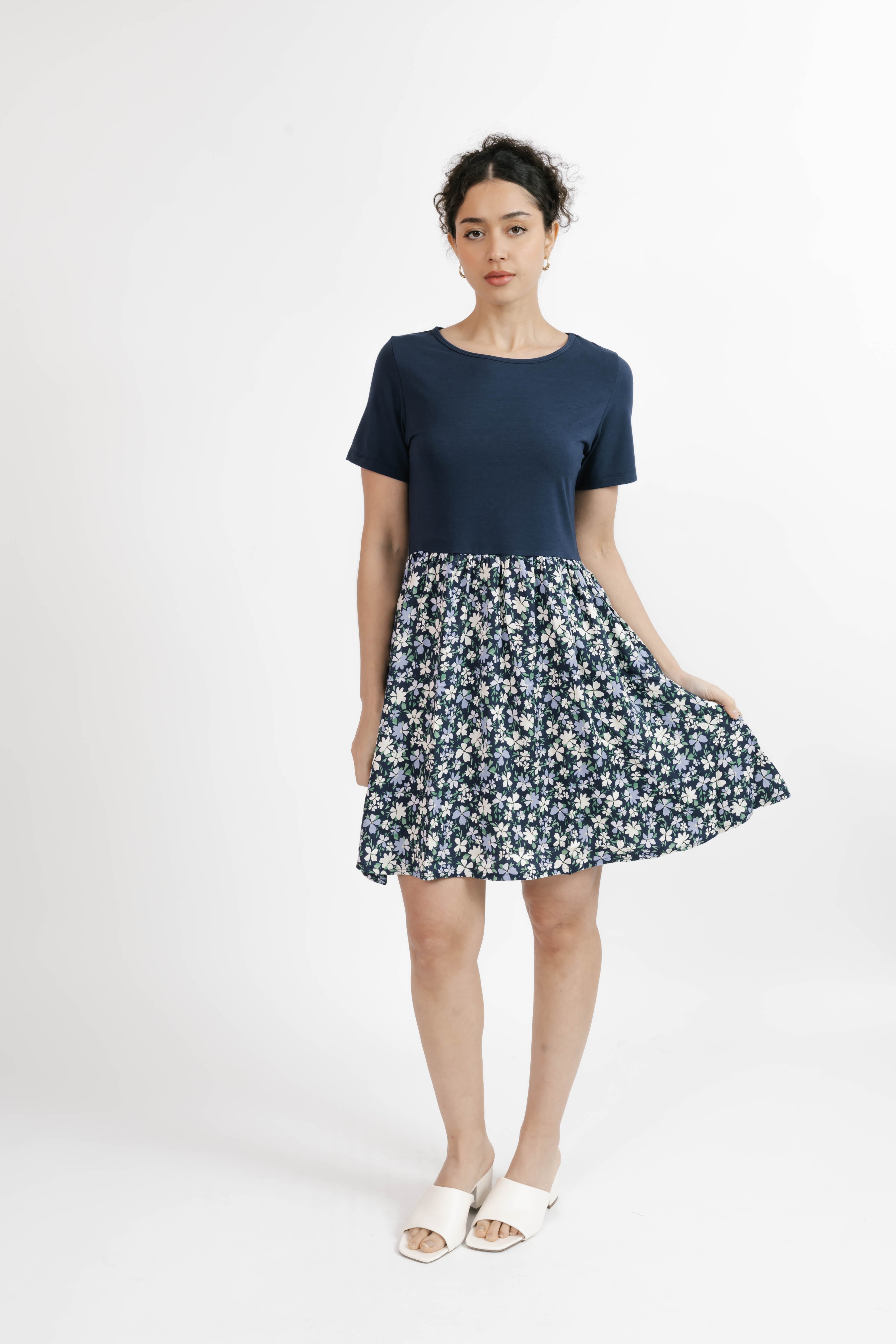 Andi Mini Dress in Navy/Floral