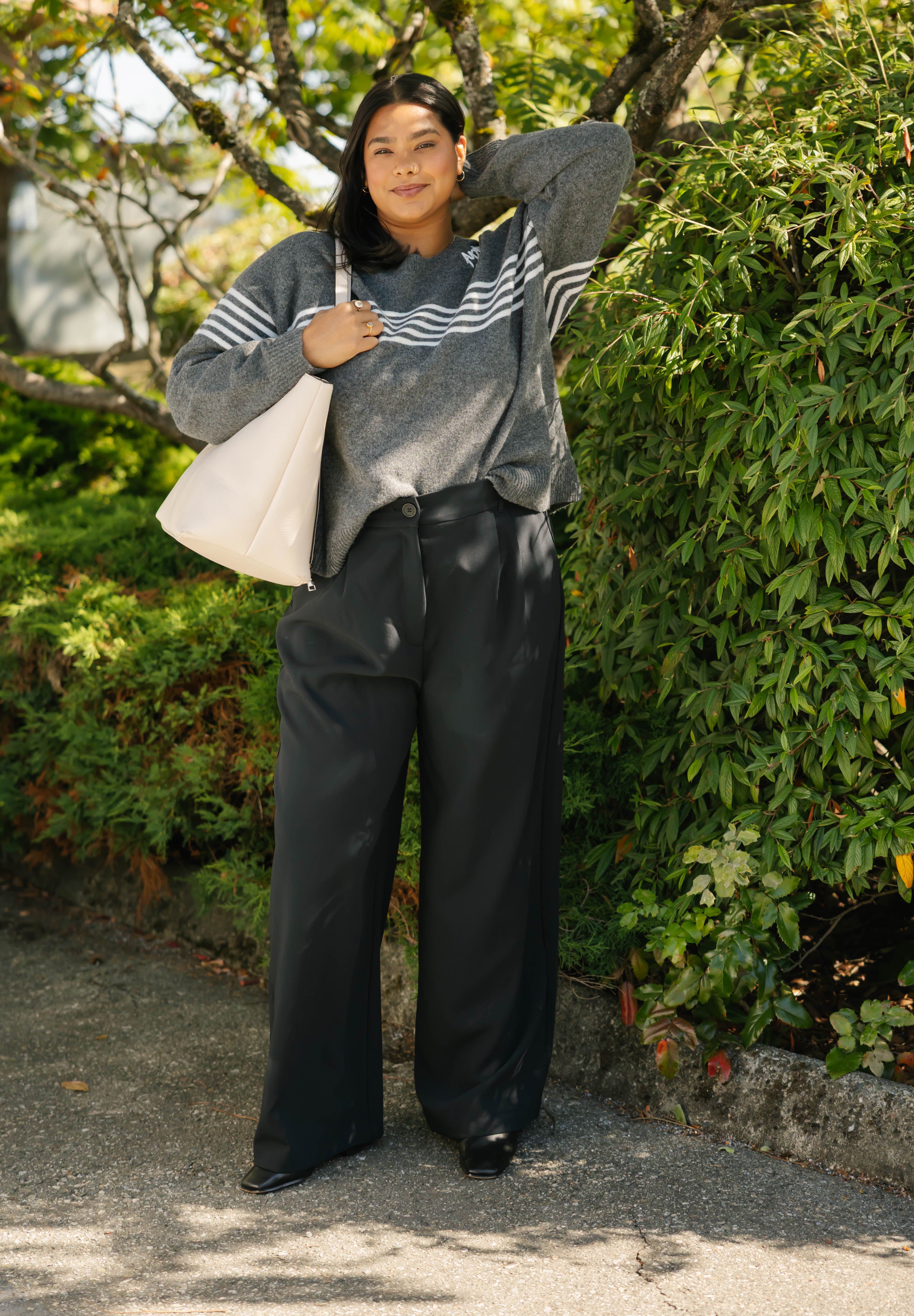 Apres Sweater in Grey/White Stripe