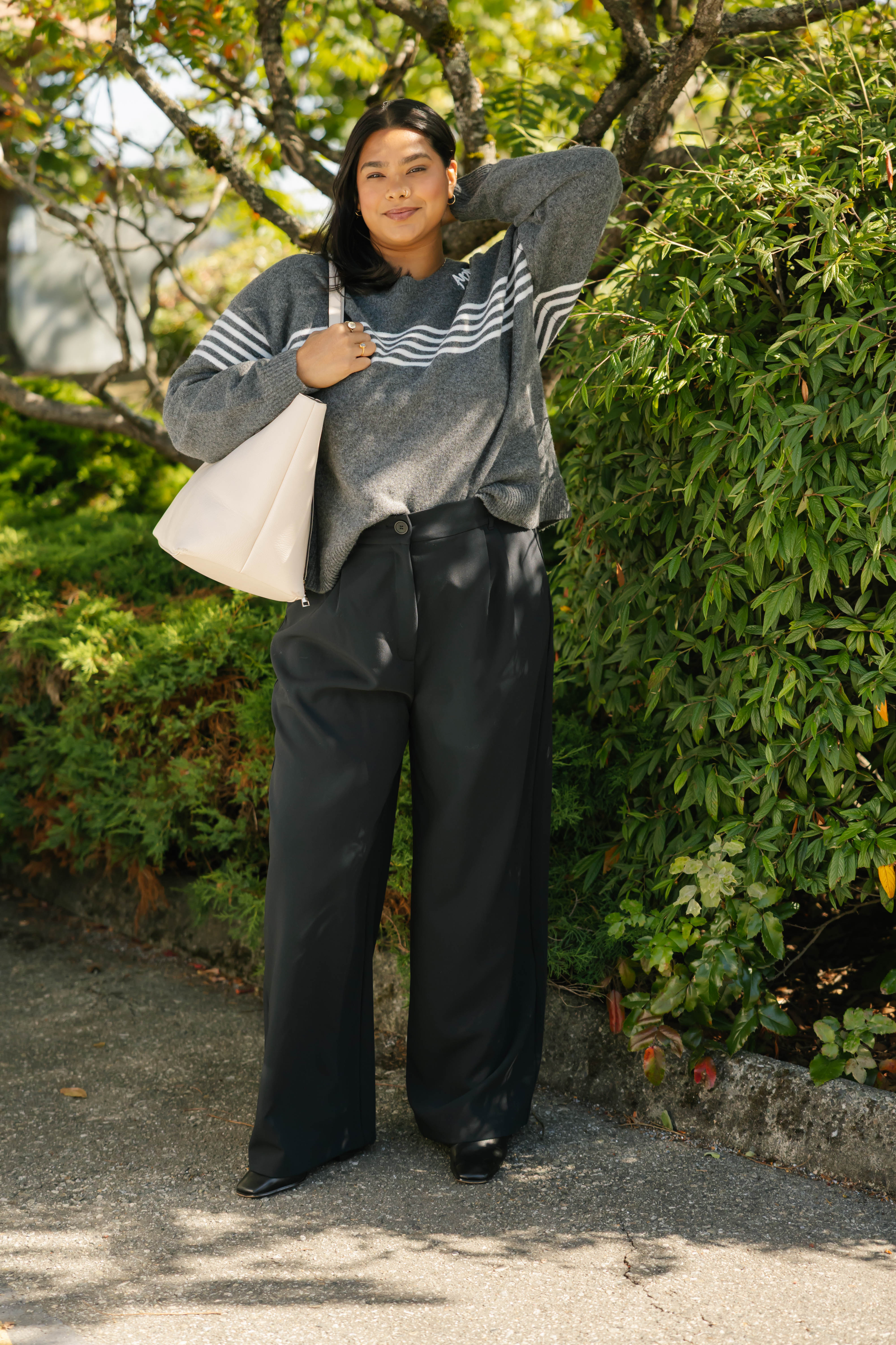 Apres Sweater in Grey/White Stripe