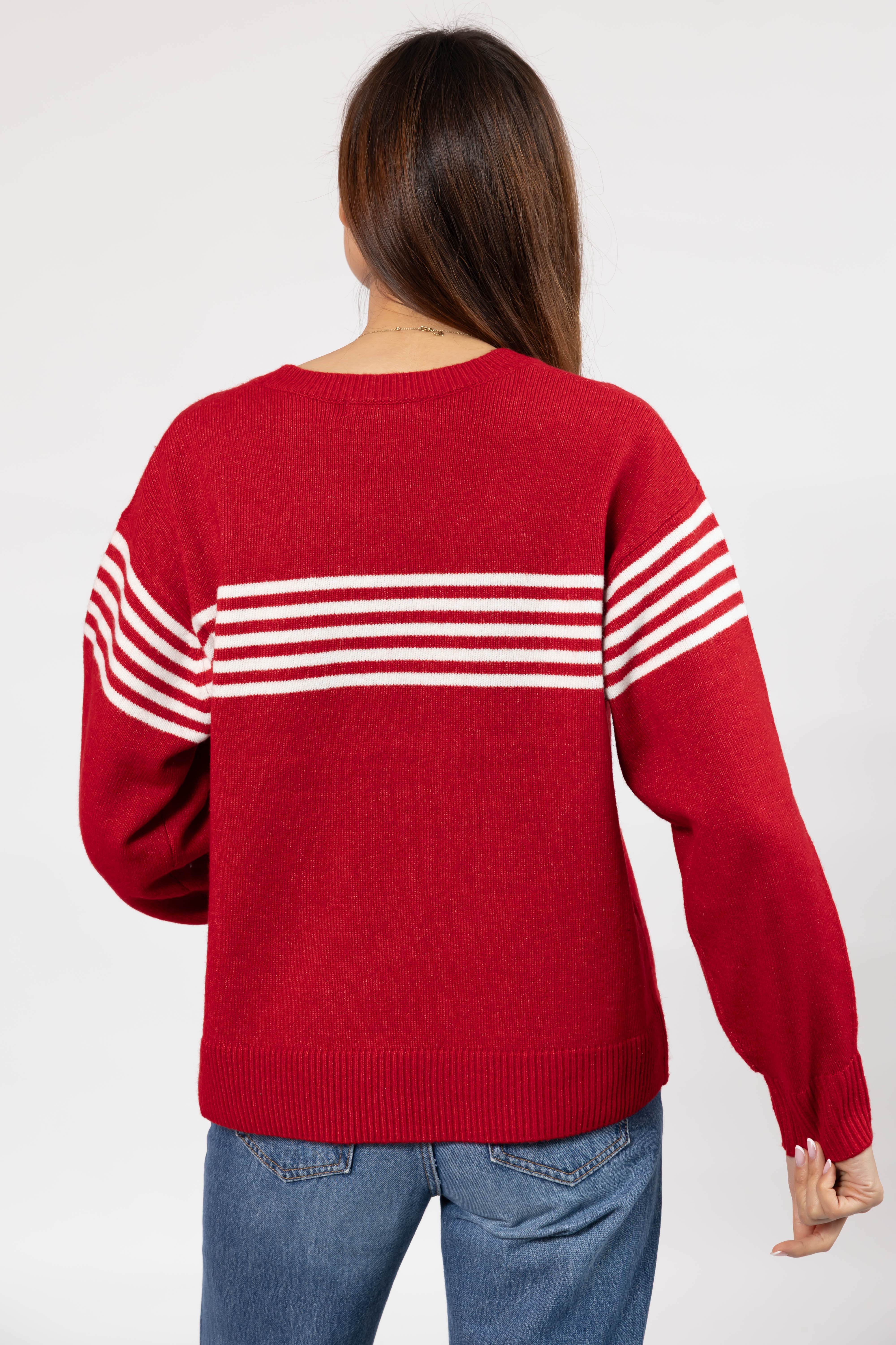 Apres Sweater in Red/Ivory