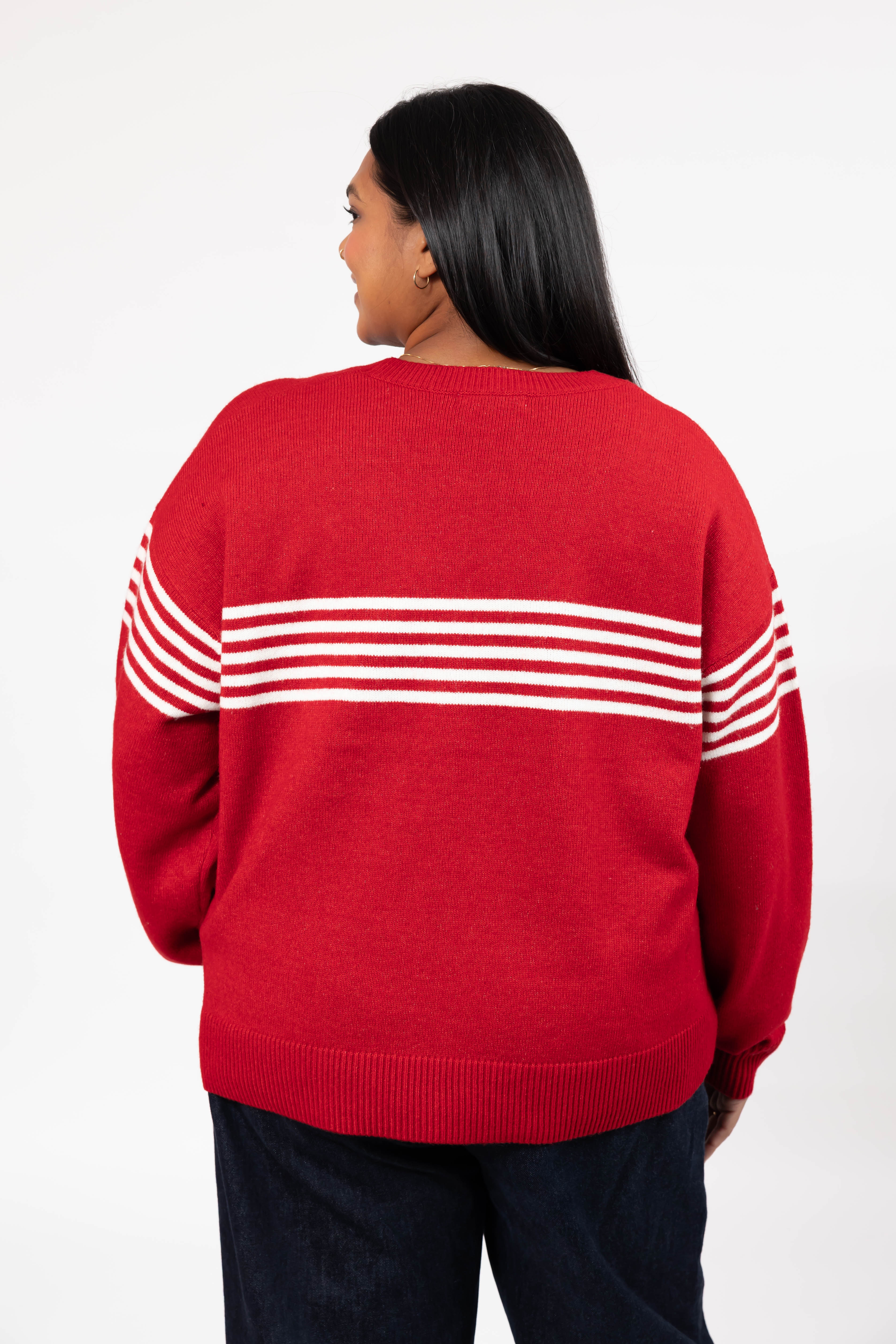 Apres Sweater in Red/Ivory