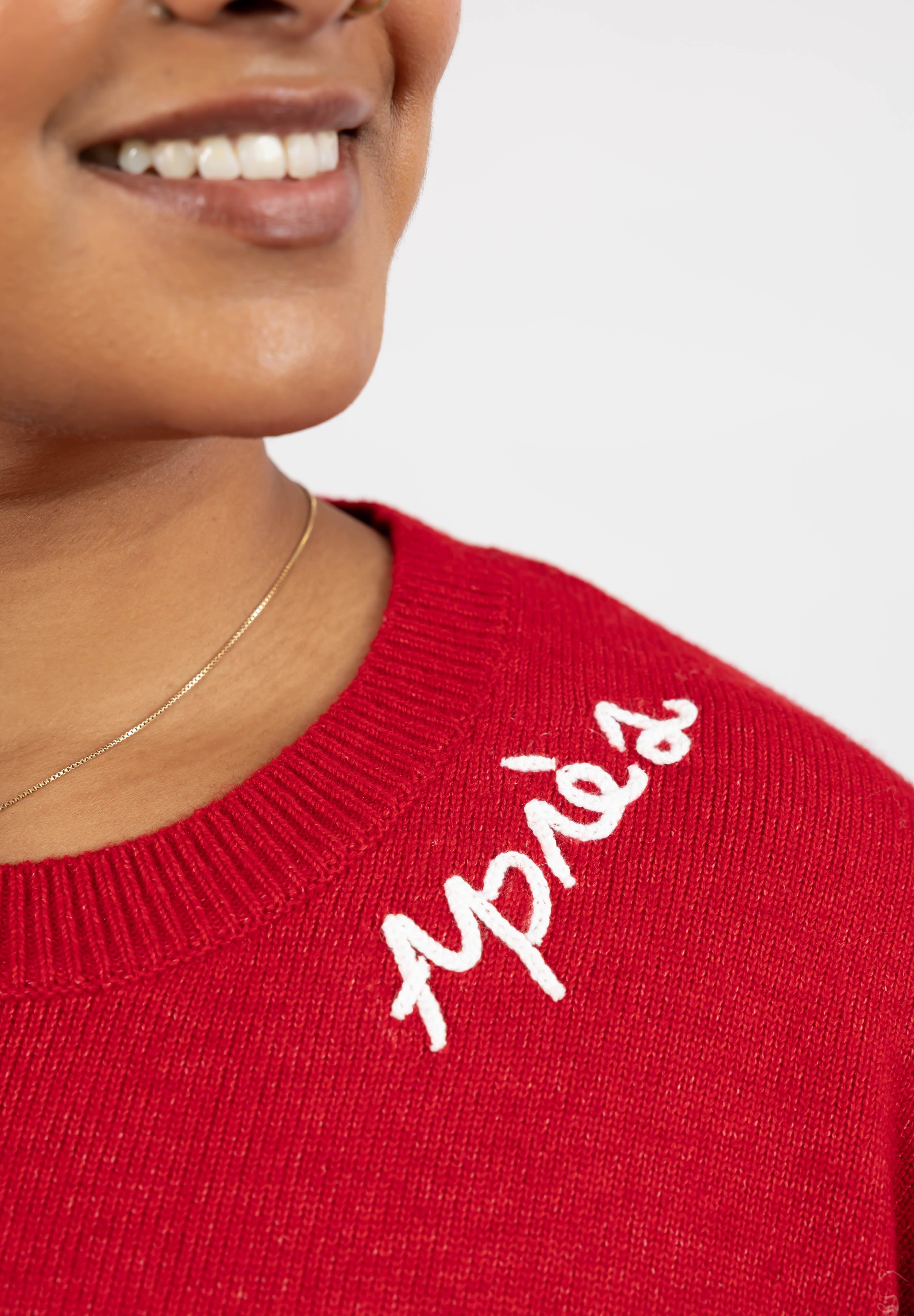 Apres Sweater in Red/Ivory