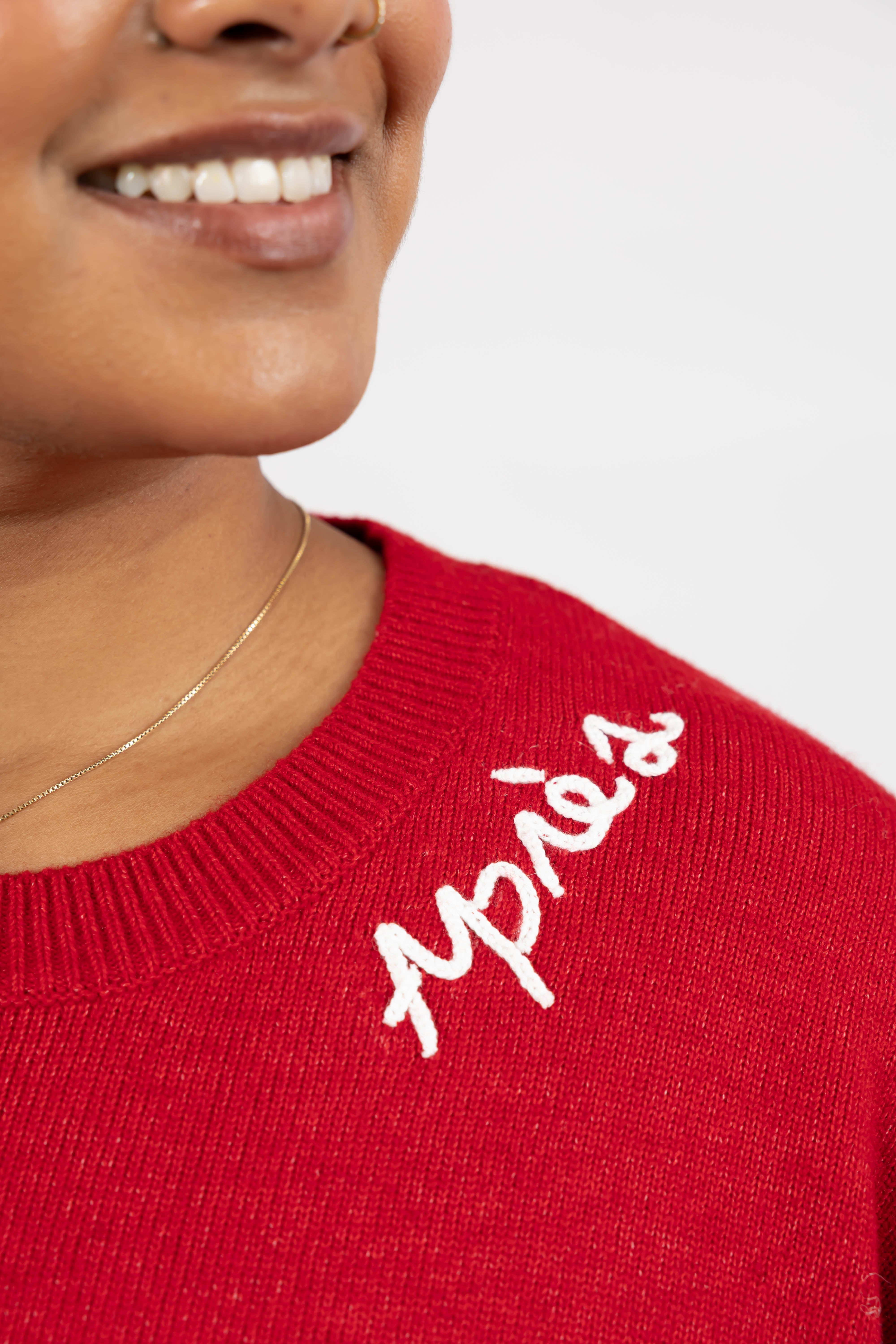 Apres Sweater in Red/Ivory
