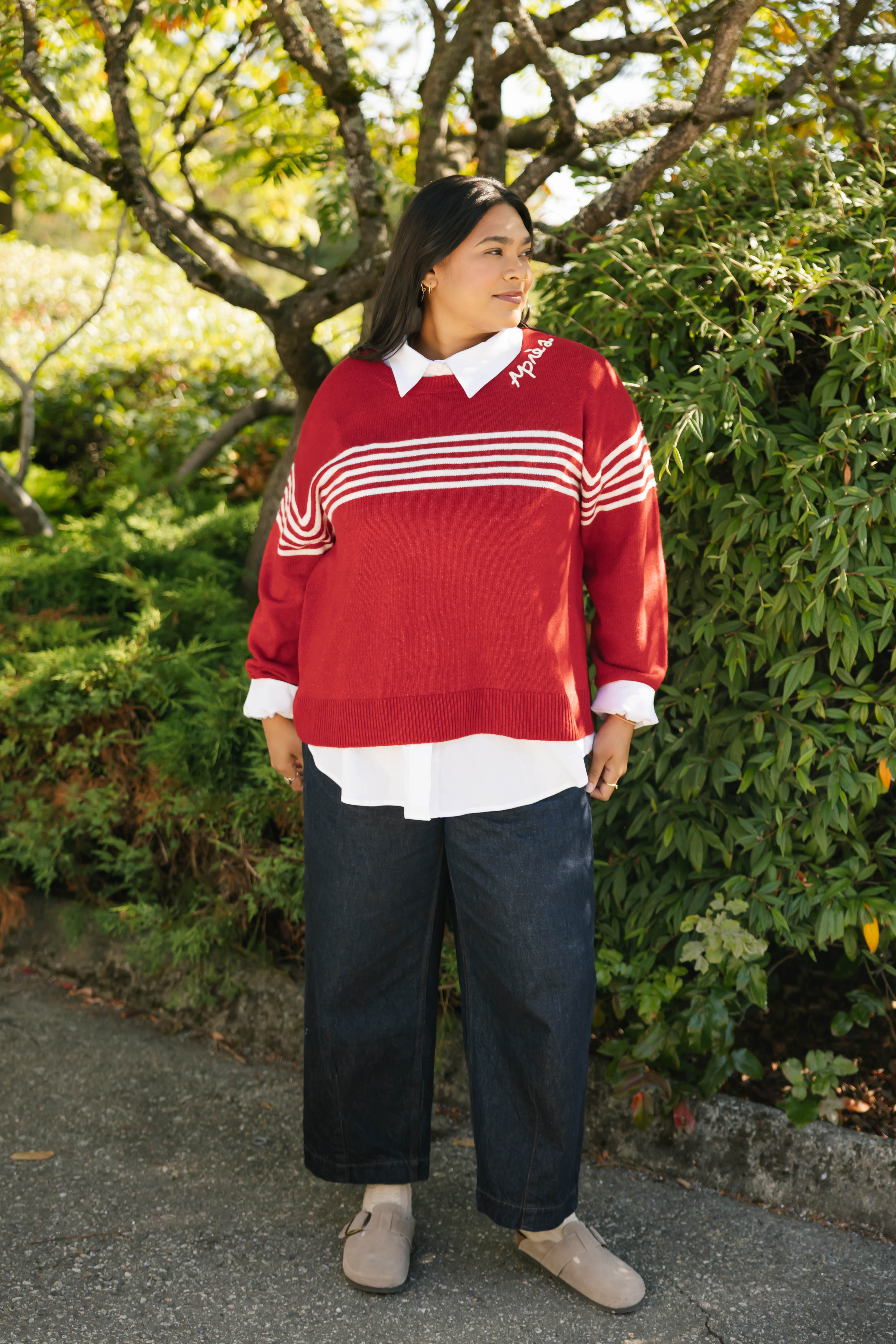 Apres Sweater in Red/Ivory