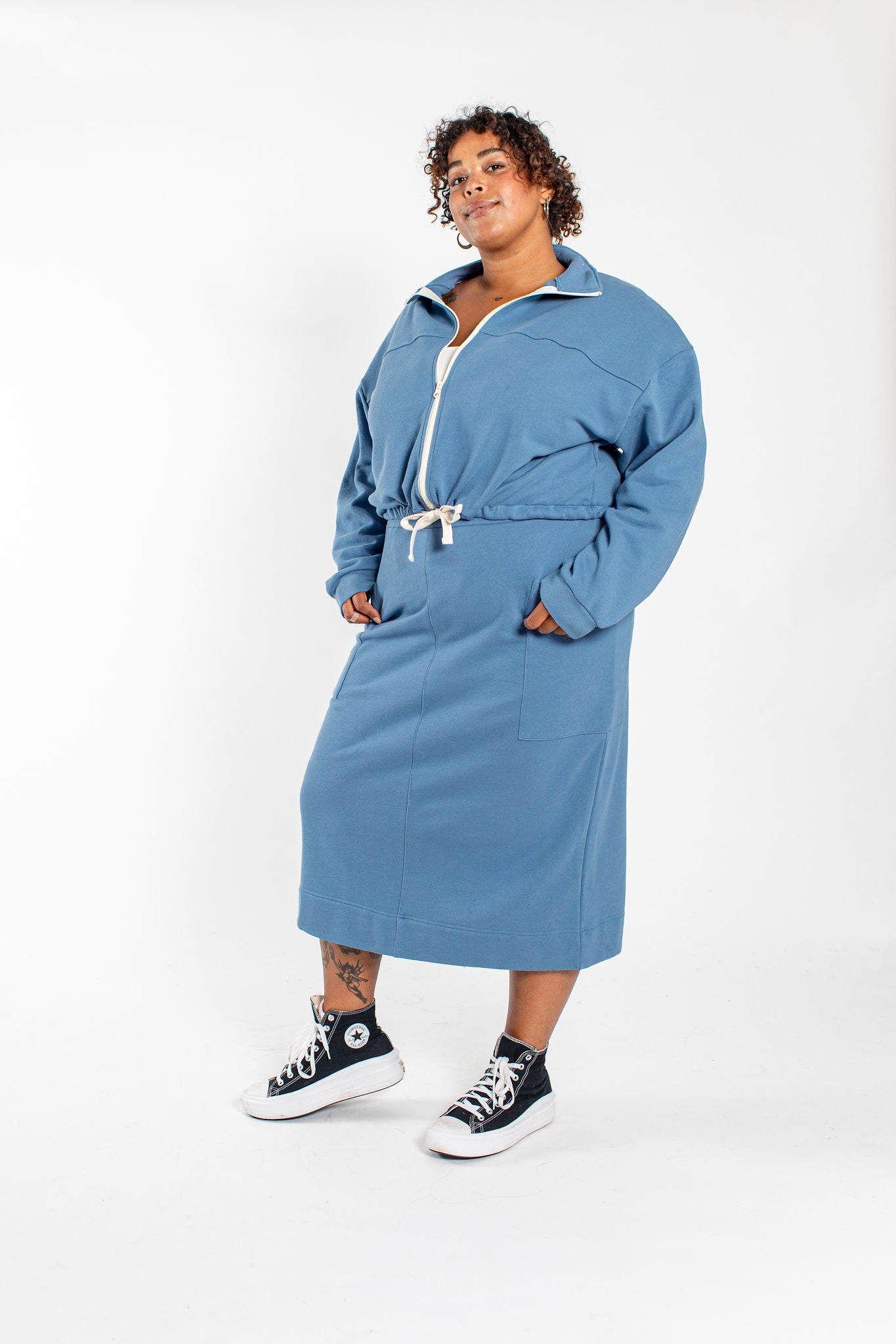 Avery Midi Skirt in Coronet Blue