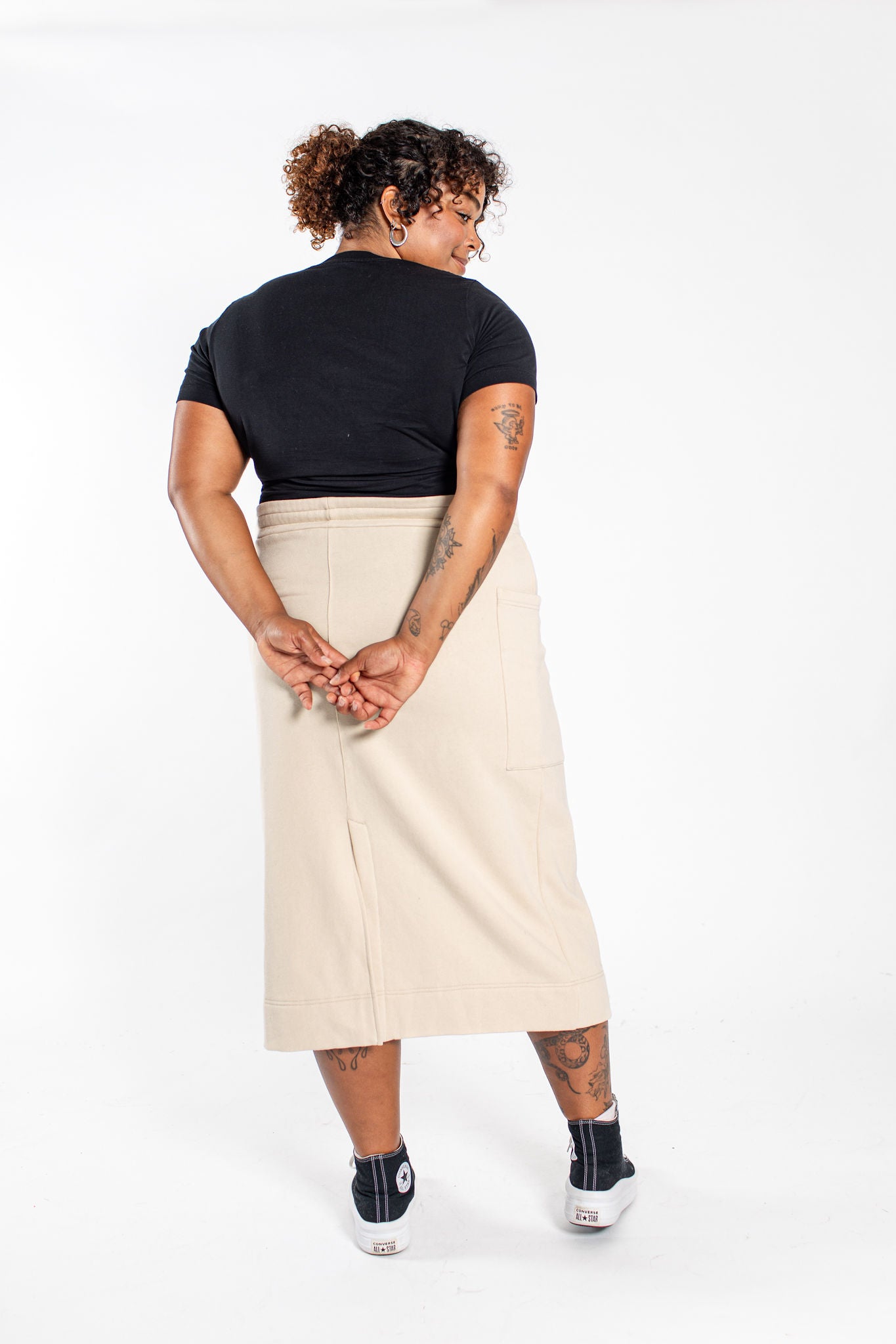 Avery Midi Skirt in Parchment