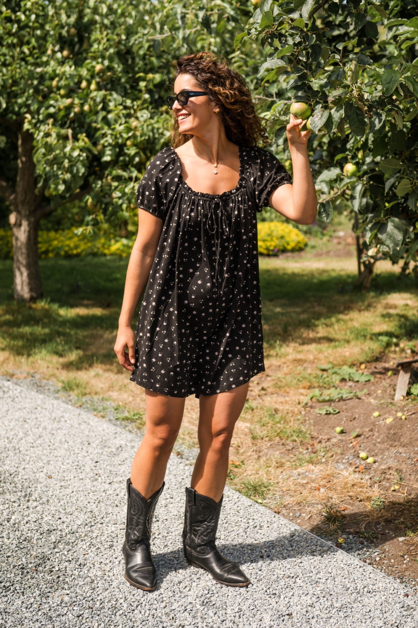 Babydoll Romper in Black Floral