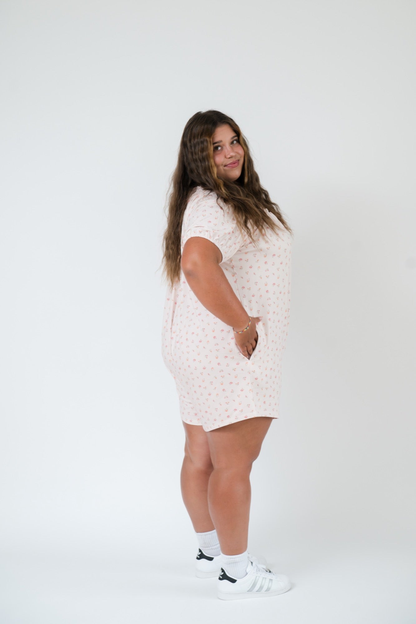 Babydoll Romper in Pink Floral