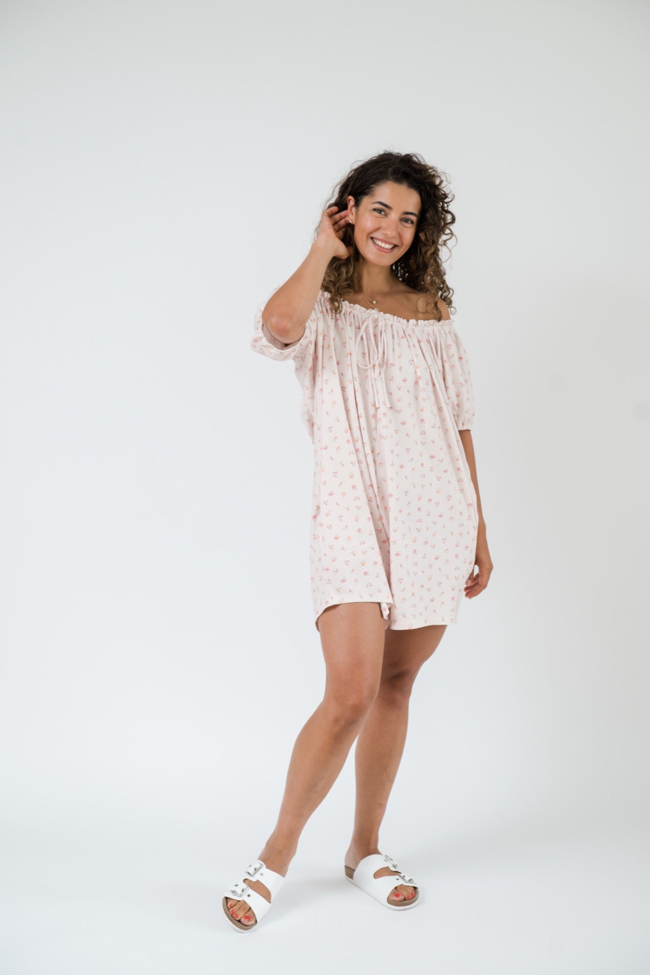 Babydoll Romper in Pink Floral
