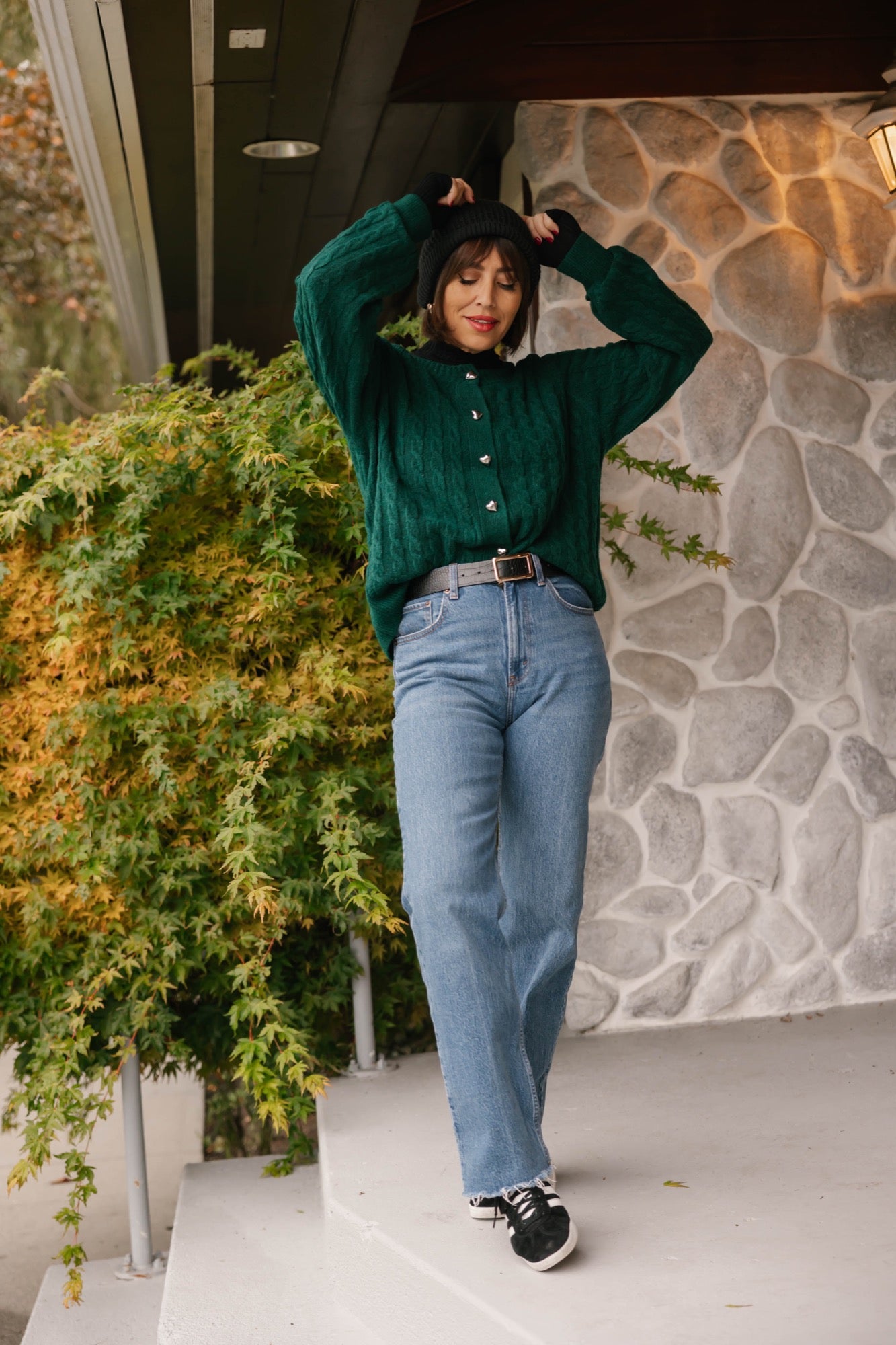 Bella Cardigan in Holiday Green