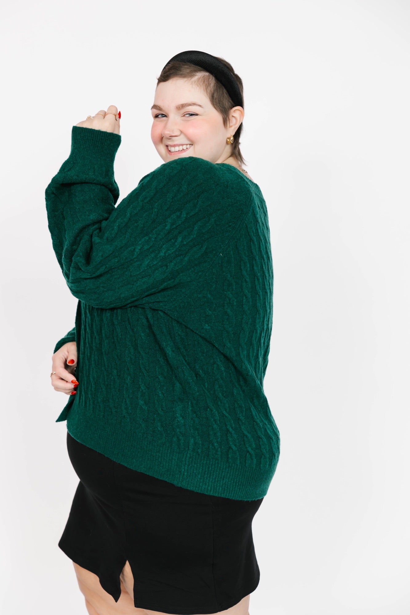 Bella Cardigan in Holiday Green