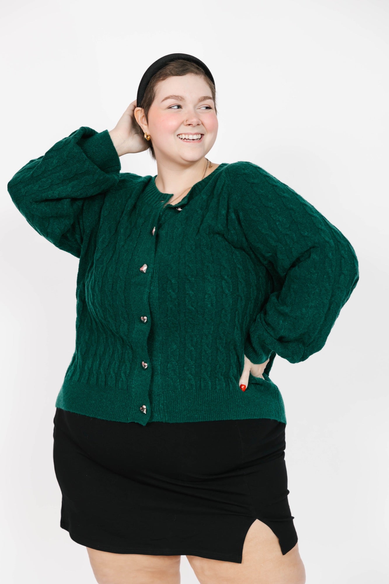 Bella Cardigan in Holiday Green