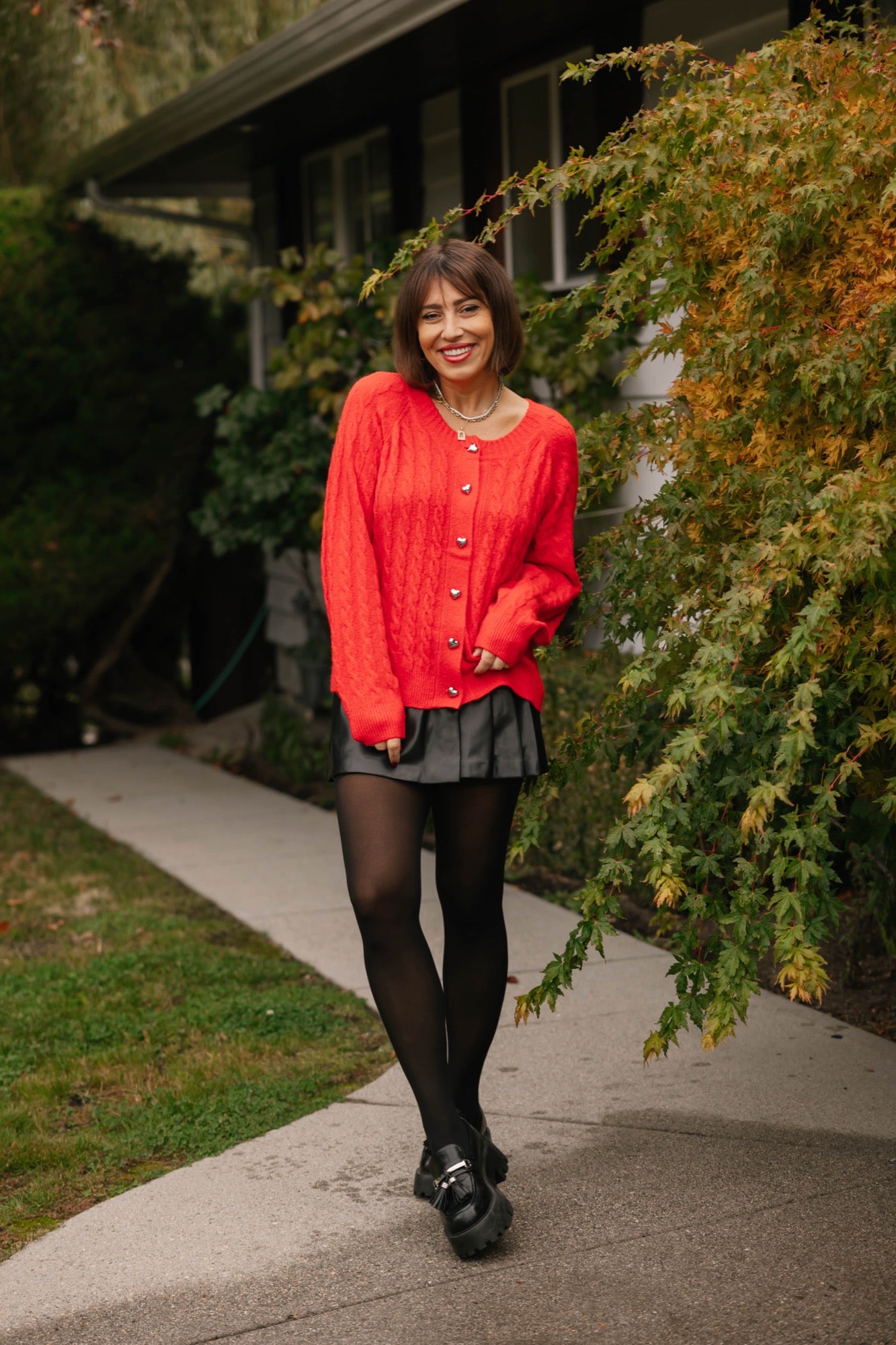 Bella Cardigan in Santa Red