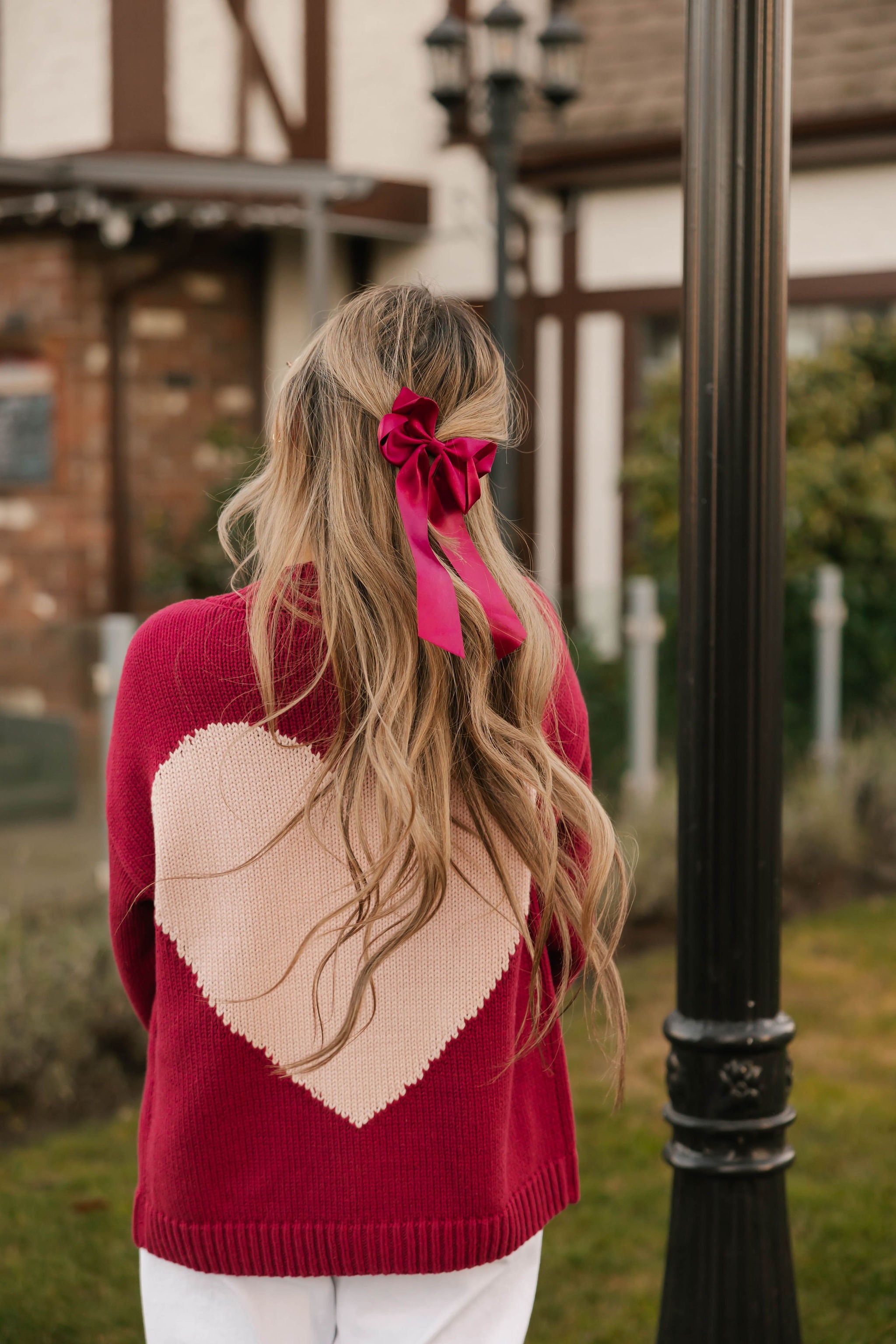 Big Heart Cardigan in Berry + Pink