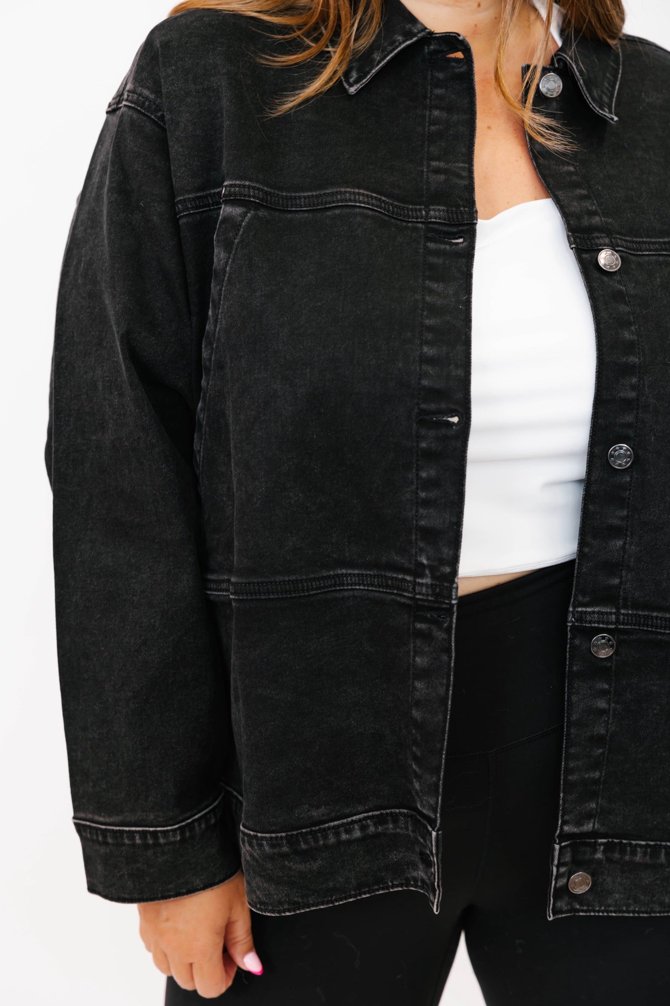 Billie Jean Jacket in Black Wash Denim