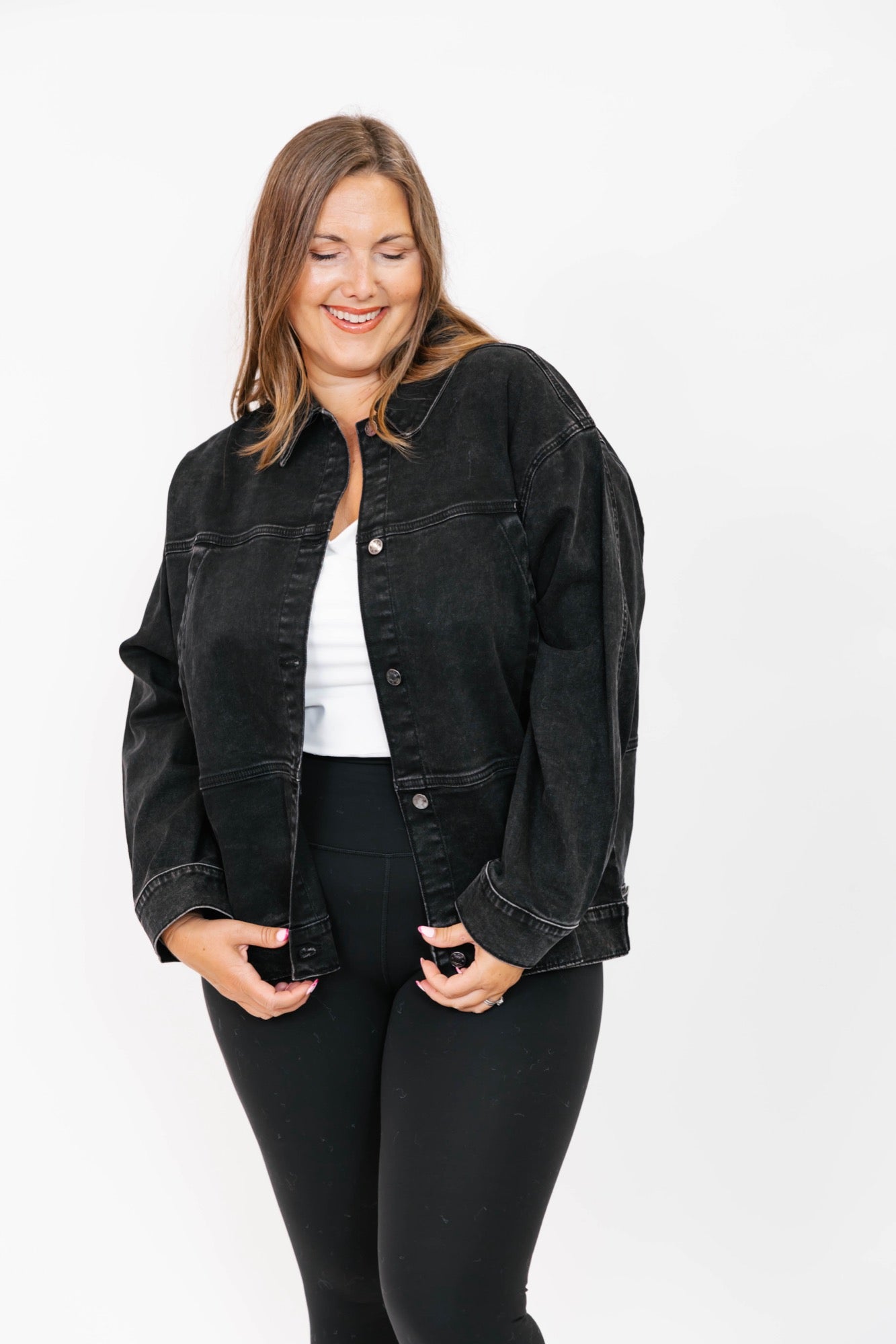 Billie Jean Jacket in Black Wash Denim