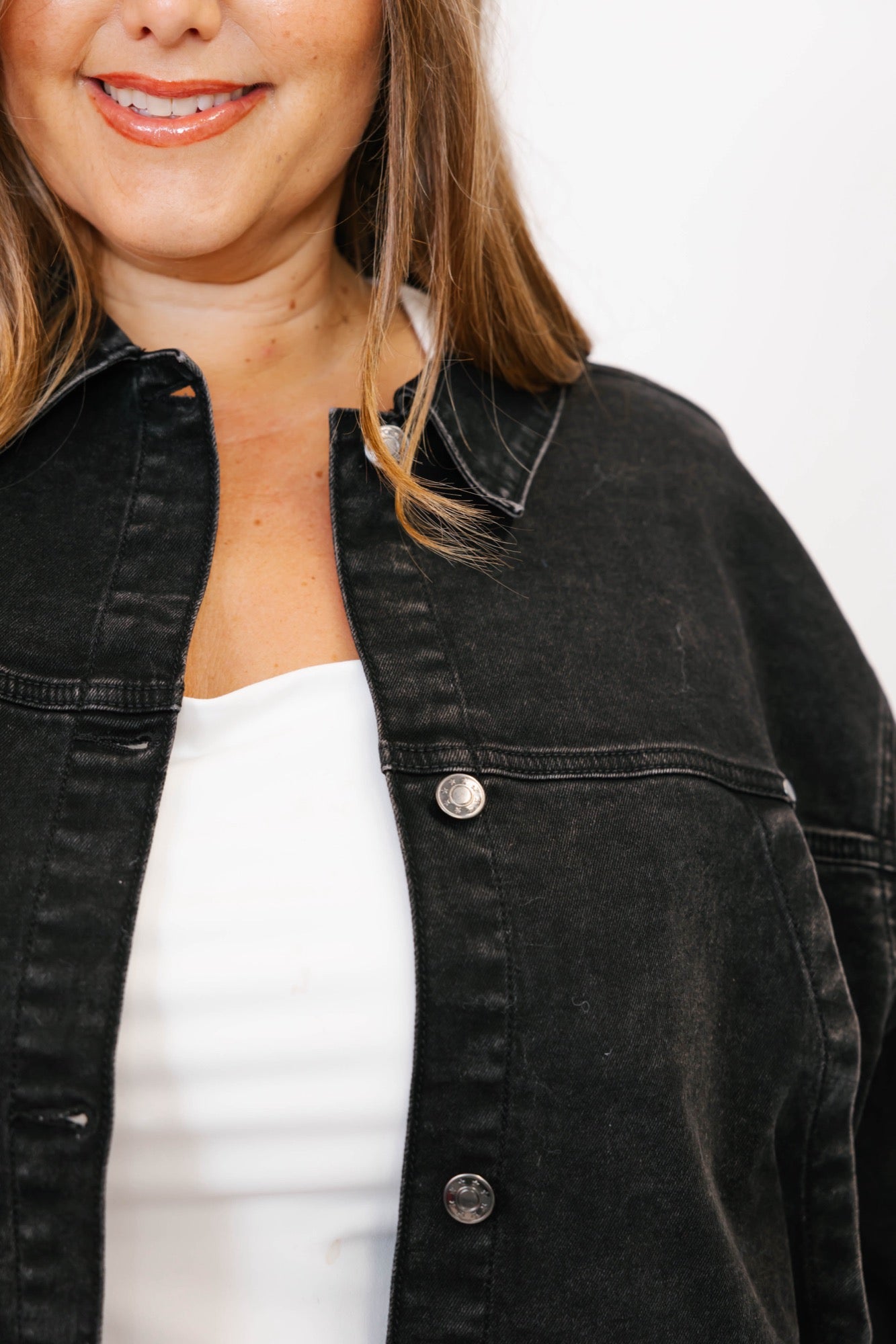 Billie Jean Jacket in Black Wash Denim