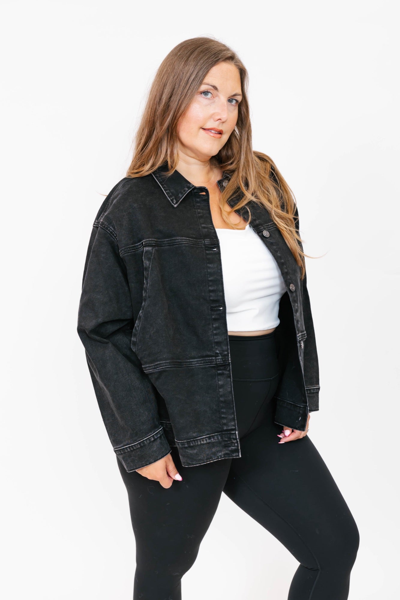 Billie Jean Jacket in Black Wash Denim