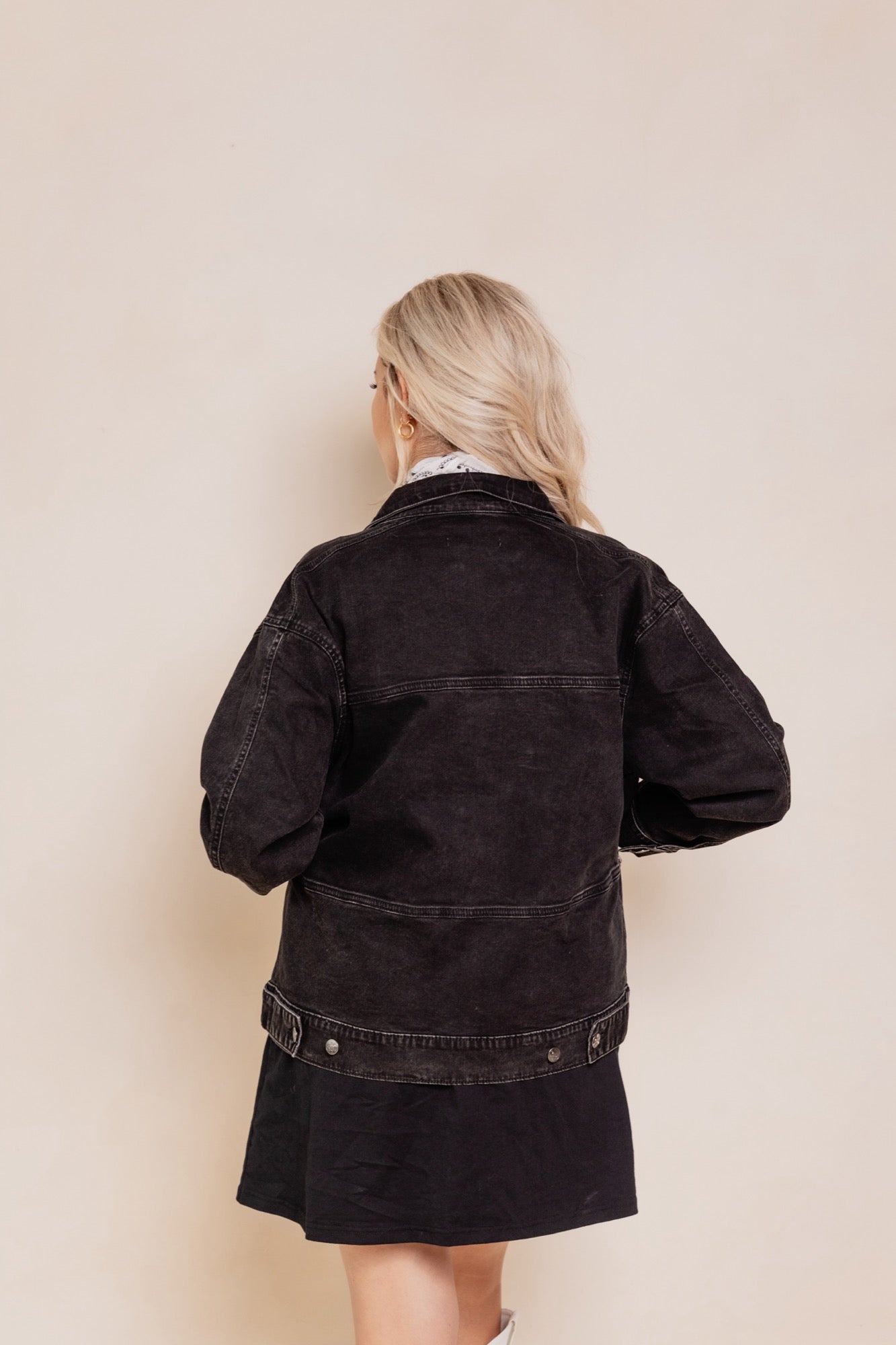 Billie Jean Jacket in Black Wash Denim