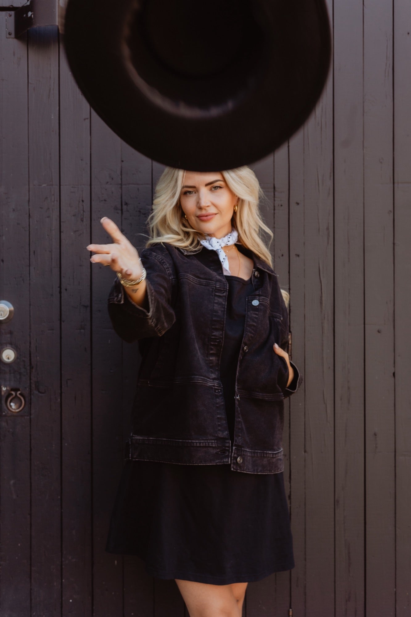 Billie Jean Jacket in Black Wash Denim